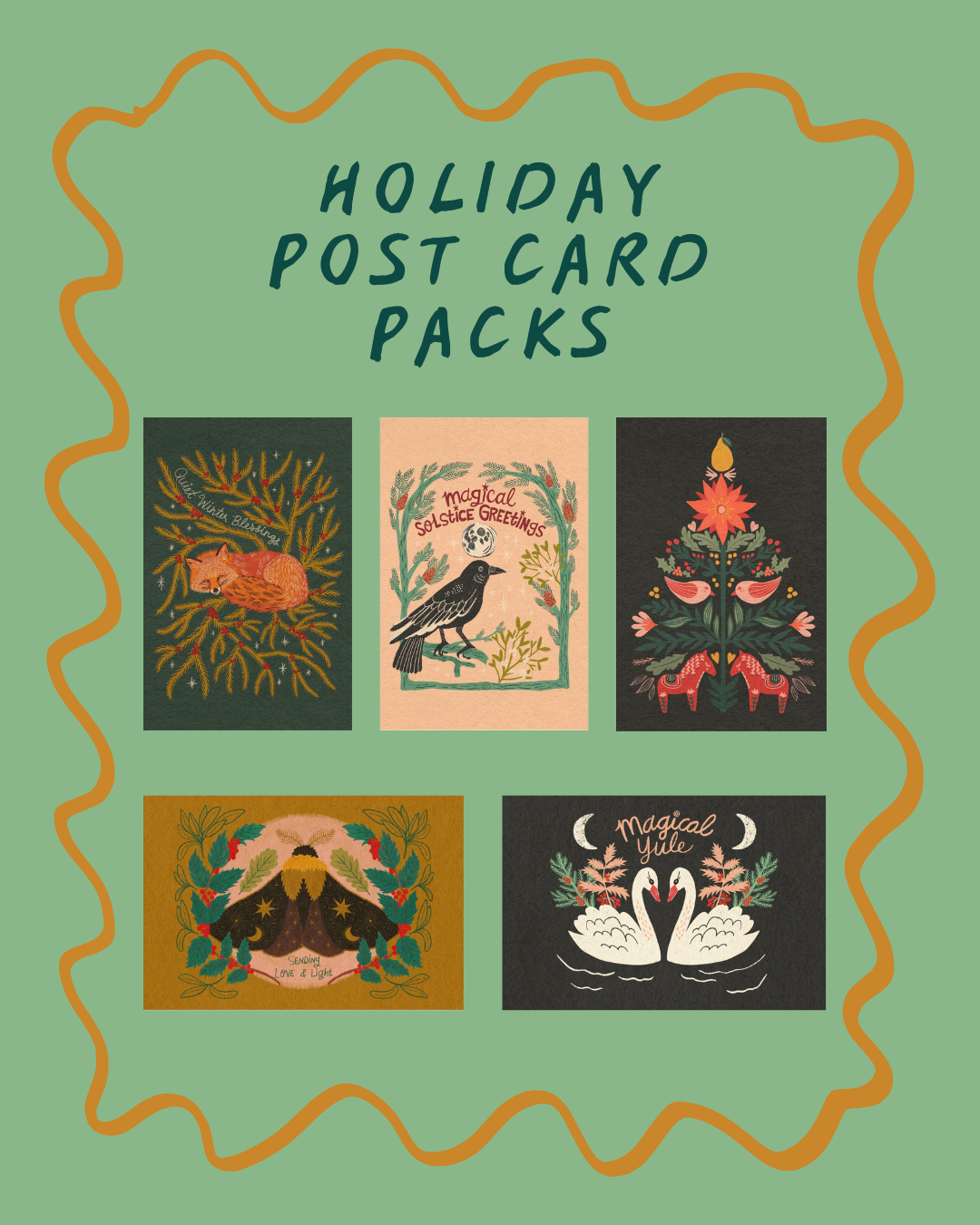 Yule & Winter Solstice Postcard Pack | 10 postcards