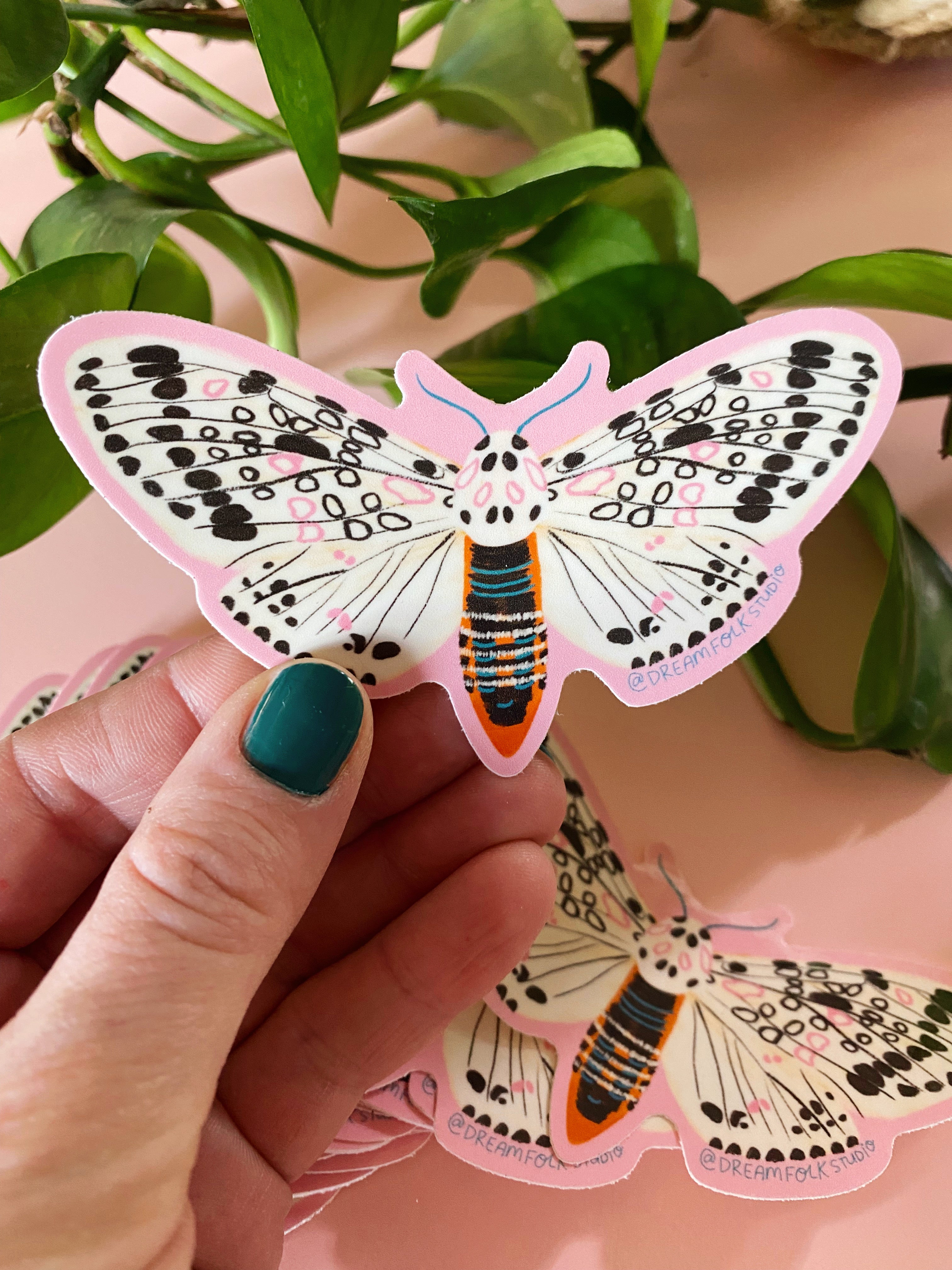 Leopard Moth Sticker