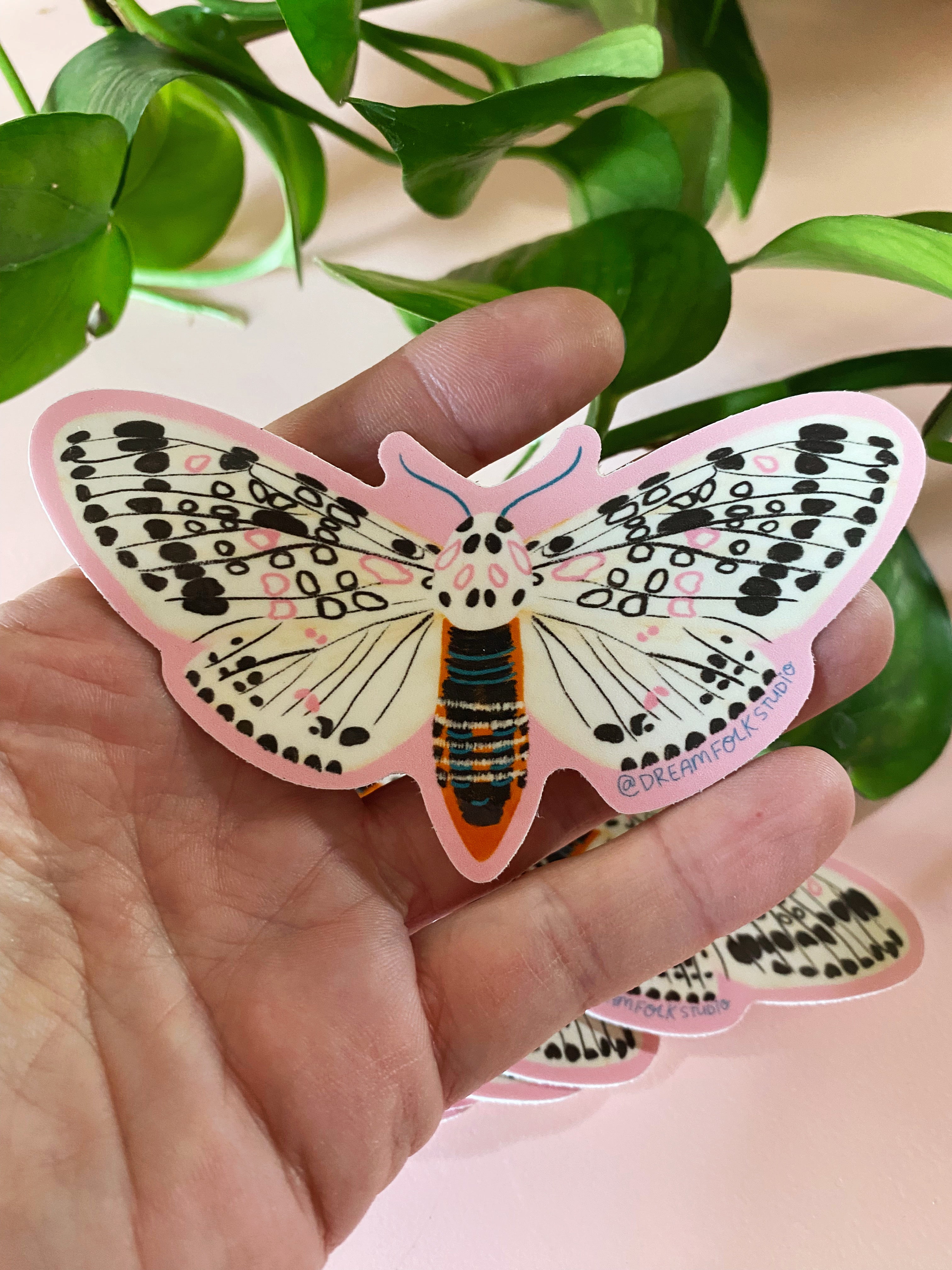 Leopard Moth Sticker