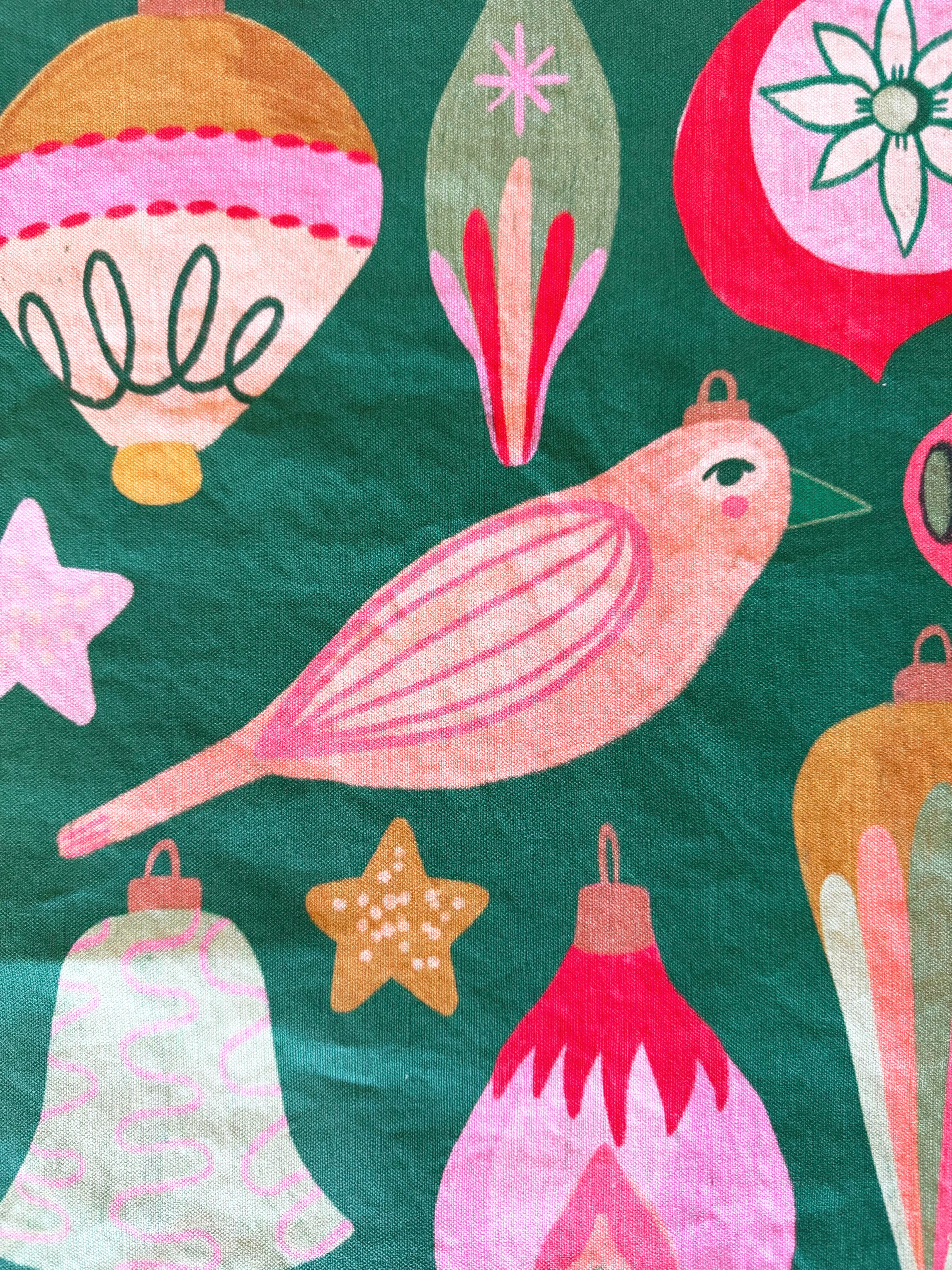 Retro Christmas Ornaments - Tea Towel