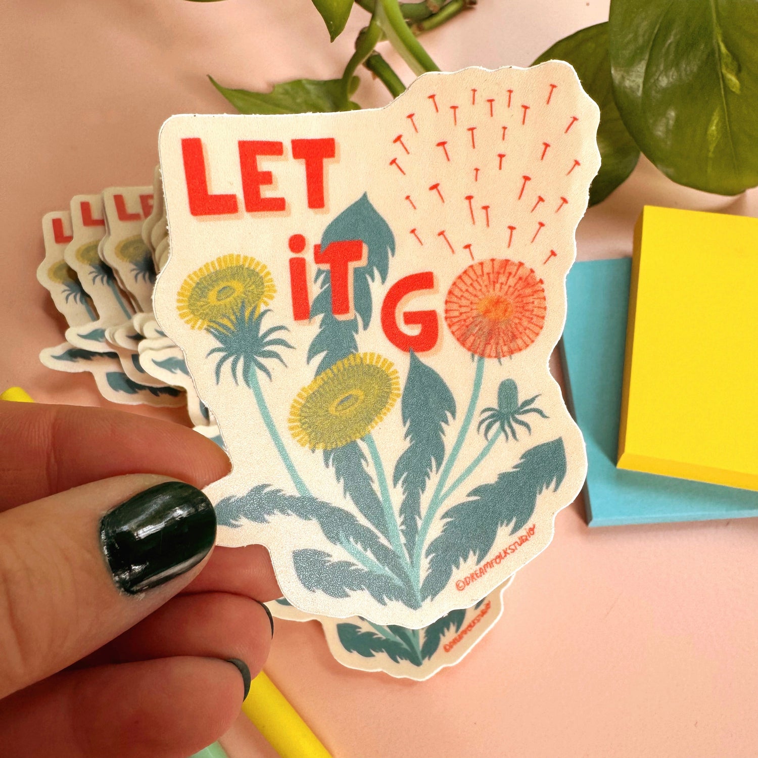 Let it Go Dandelion Vinyl Sticker