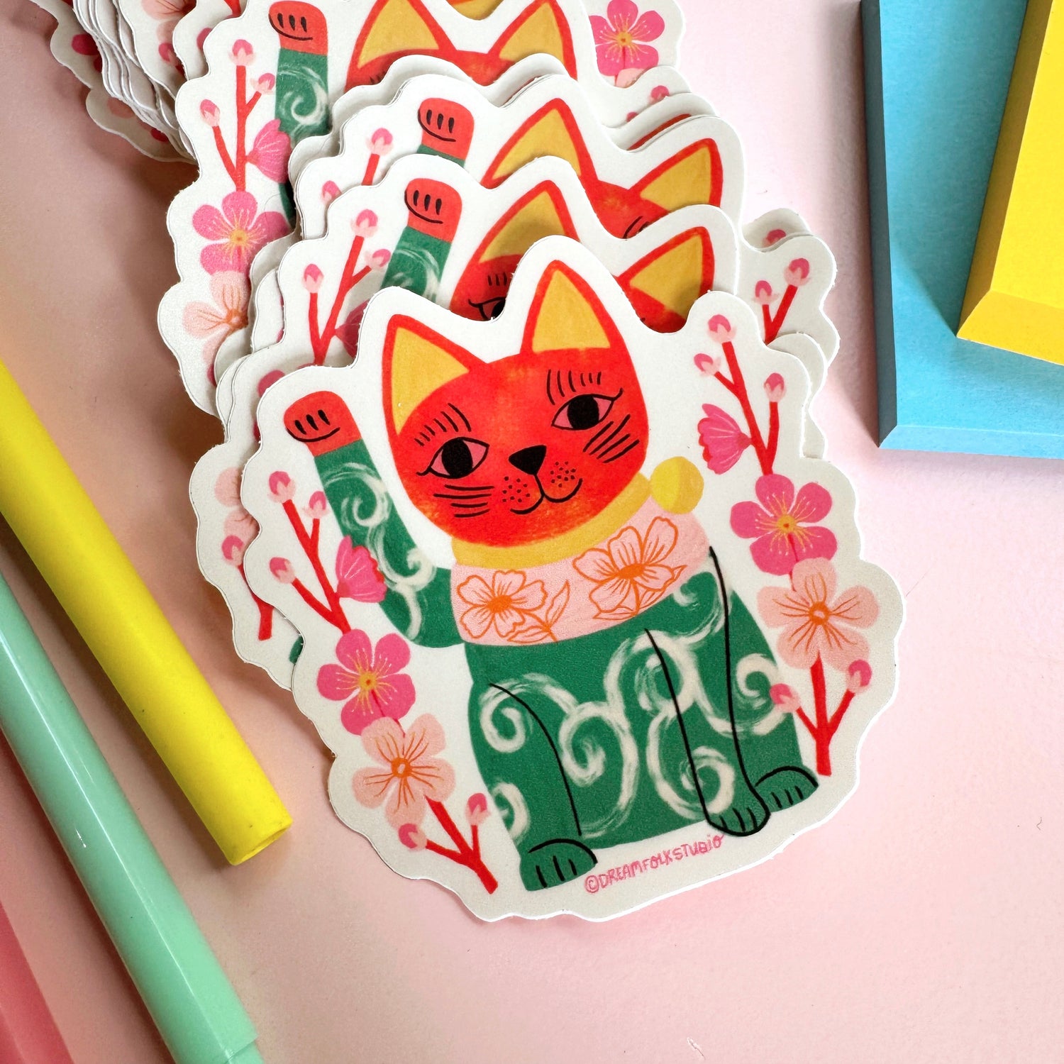 Maneki Neko - Japanese Lucky Cat - Vinyl Sticker