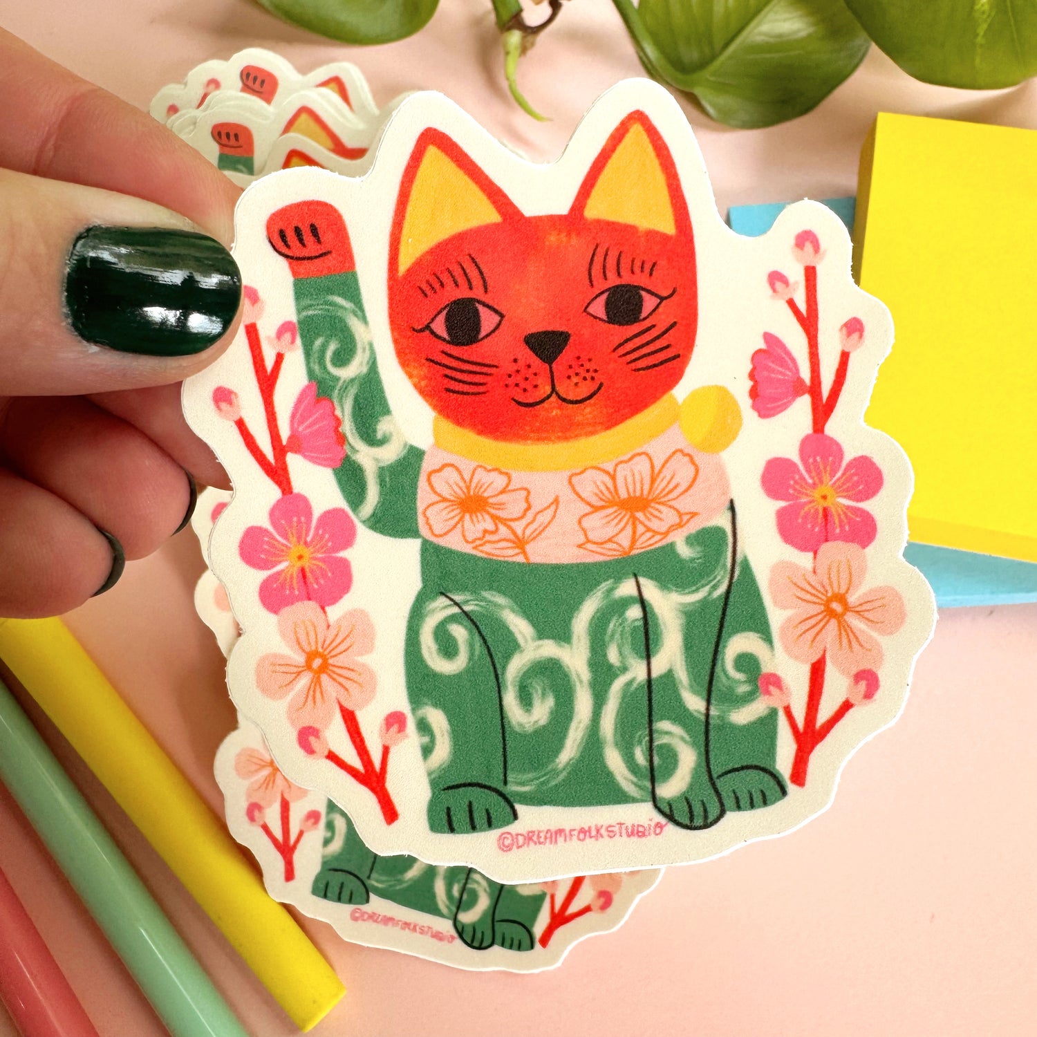 Maneki Neko - Japanese Lucky Cat - Vinyl Sticker
