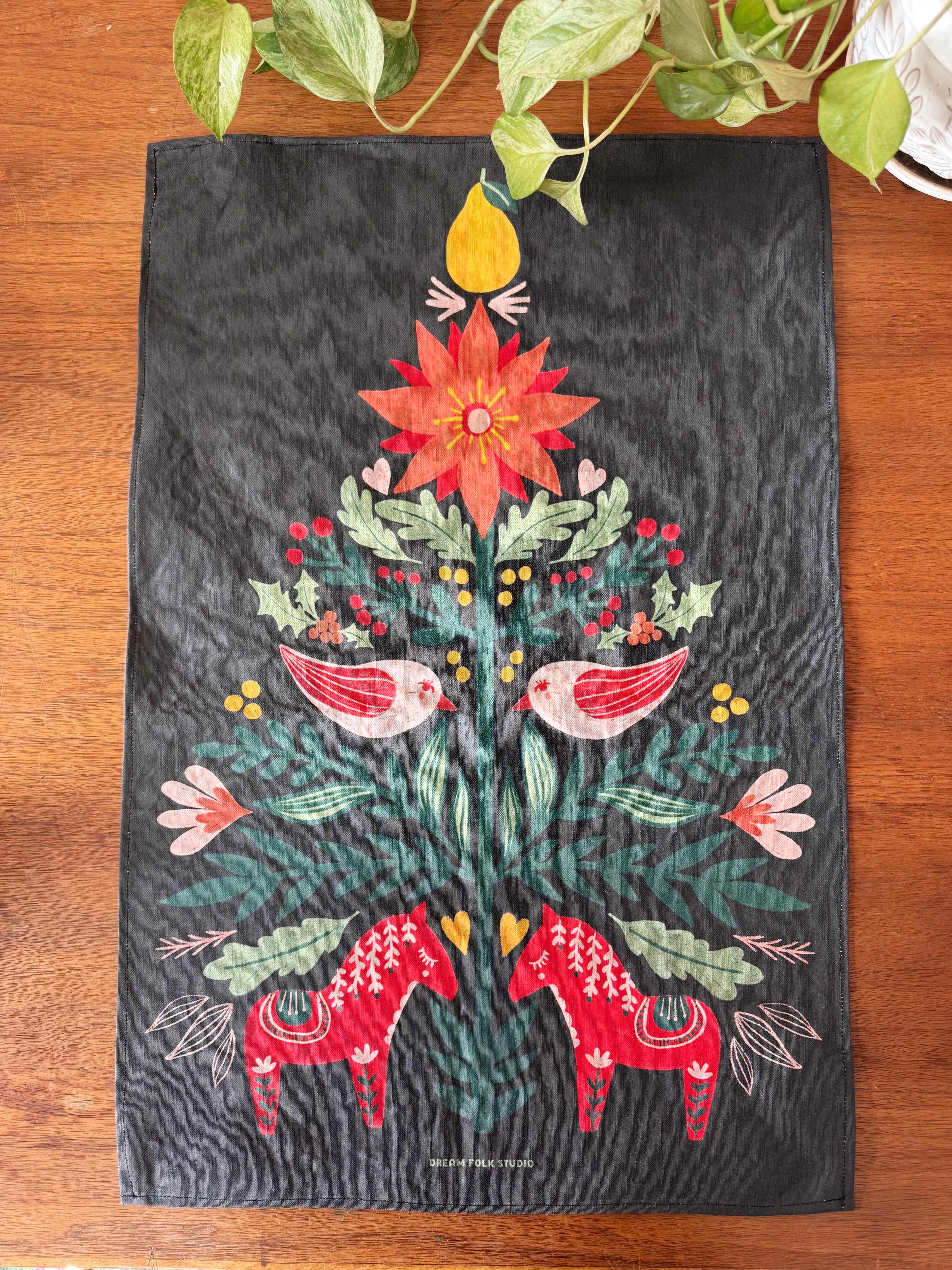 Scandinavian Christmas Tree Tea Towel