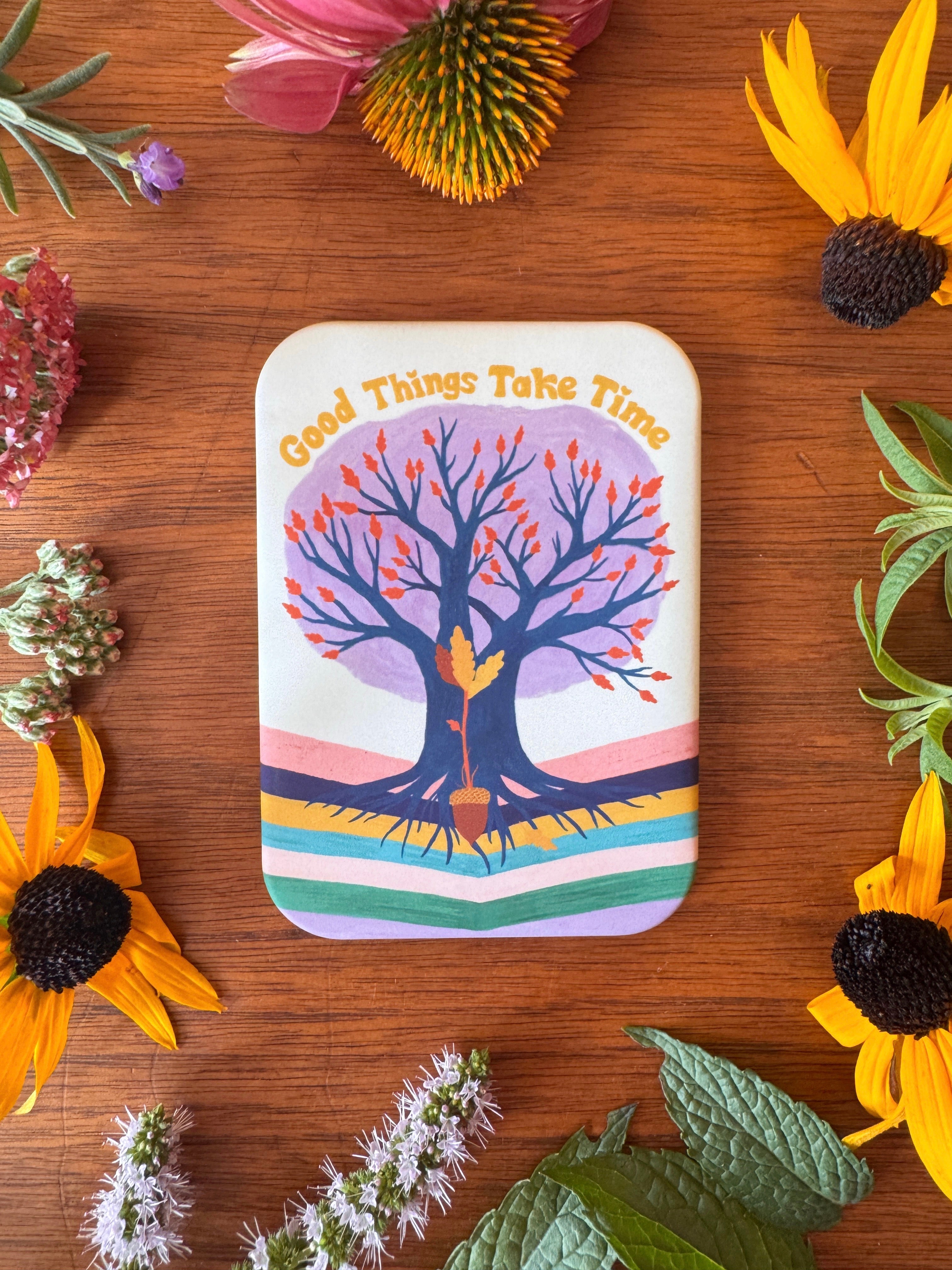 Good Things Take Time Oak Tree Magnet | Nature Wisdom Collection