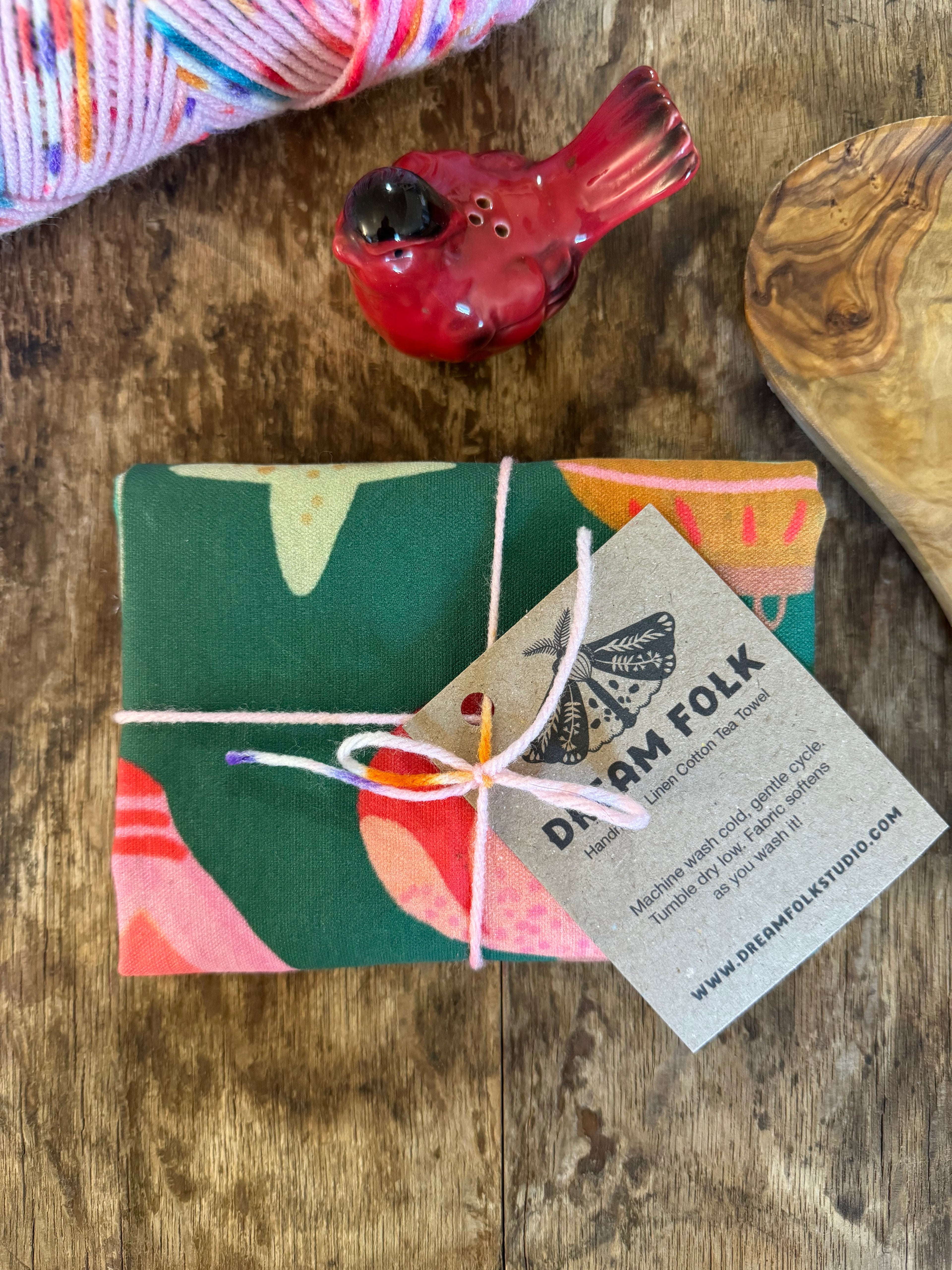 Retro Christmas Ornaments - Tea Towel