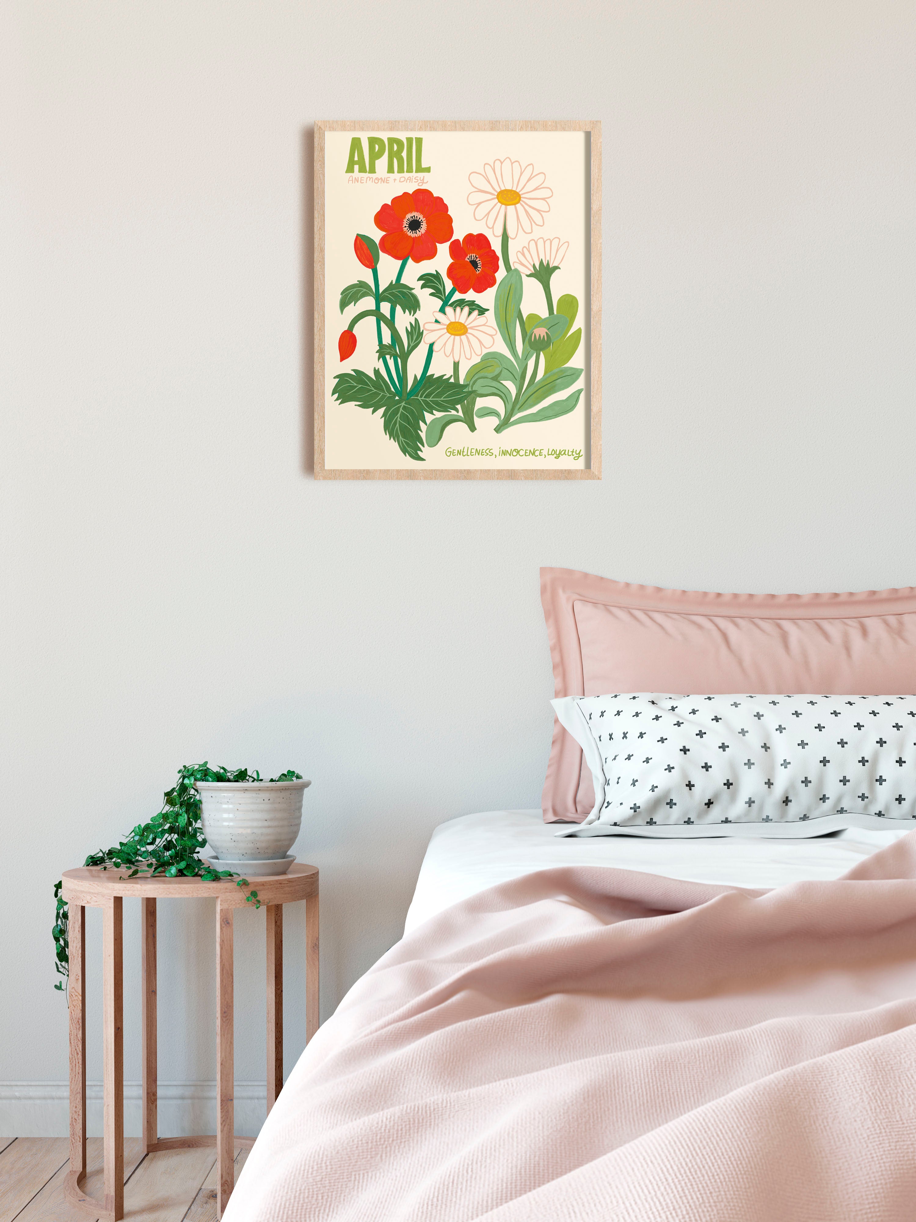 April Birth Flower Art Print