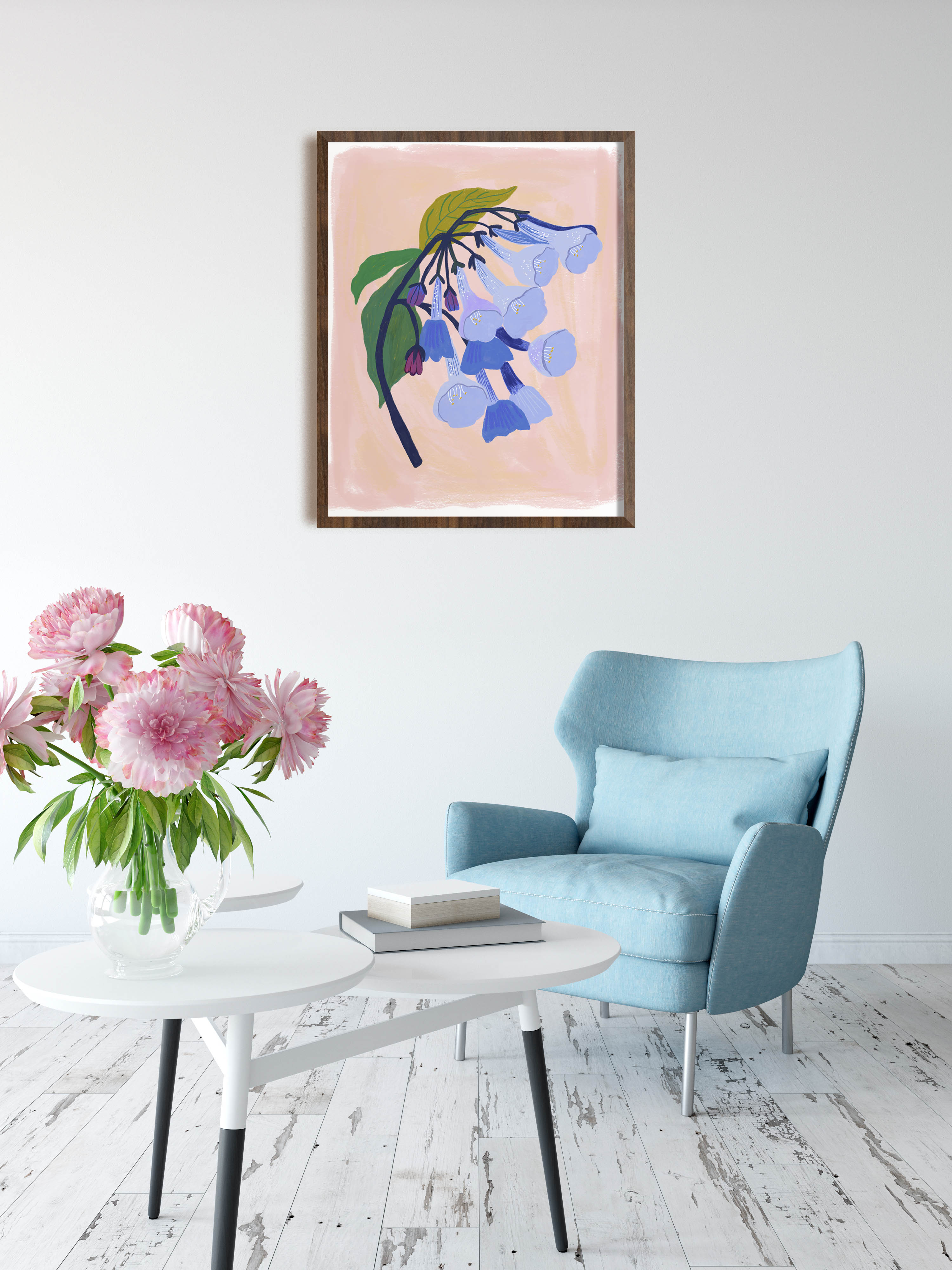 Mountain Bluebells Art Print - Pacific Northwest Wildflowers