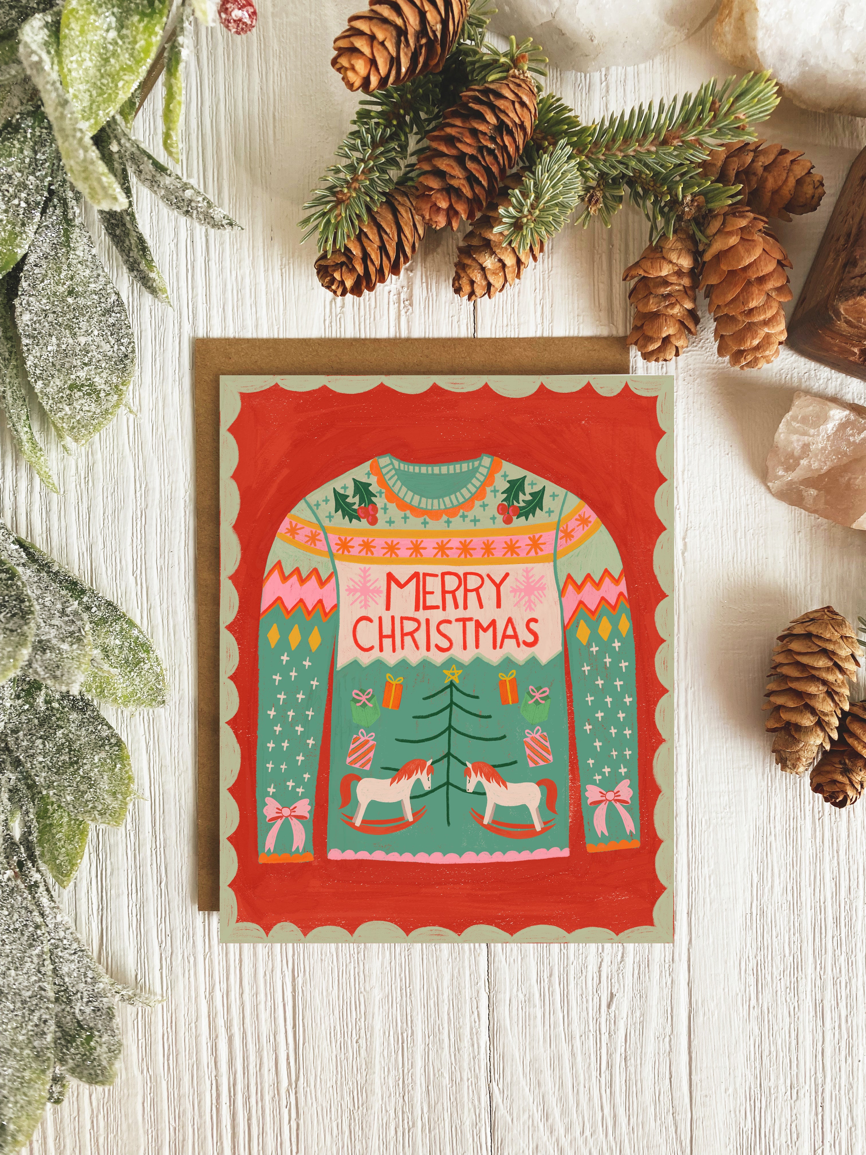 Merry Christmas Sweater Card | Single Card or Set
