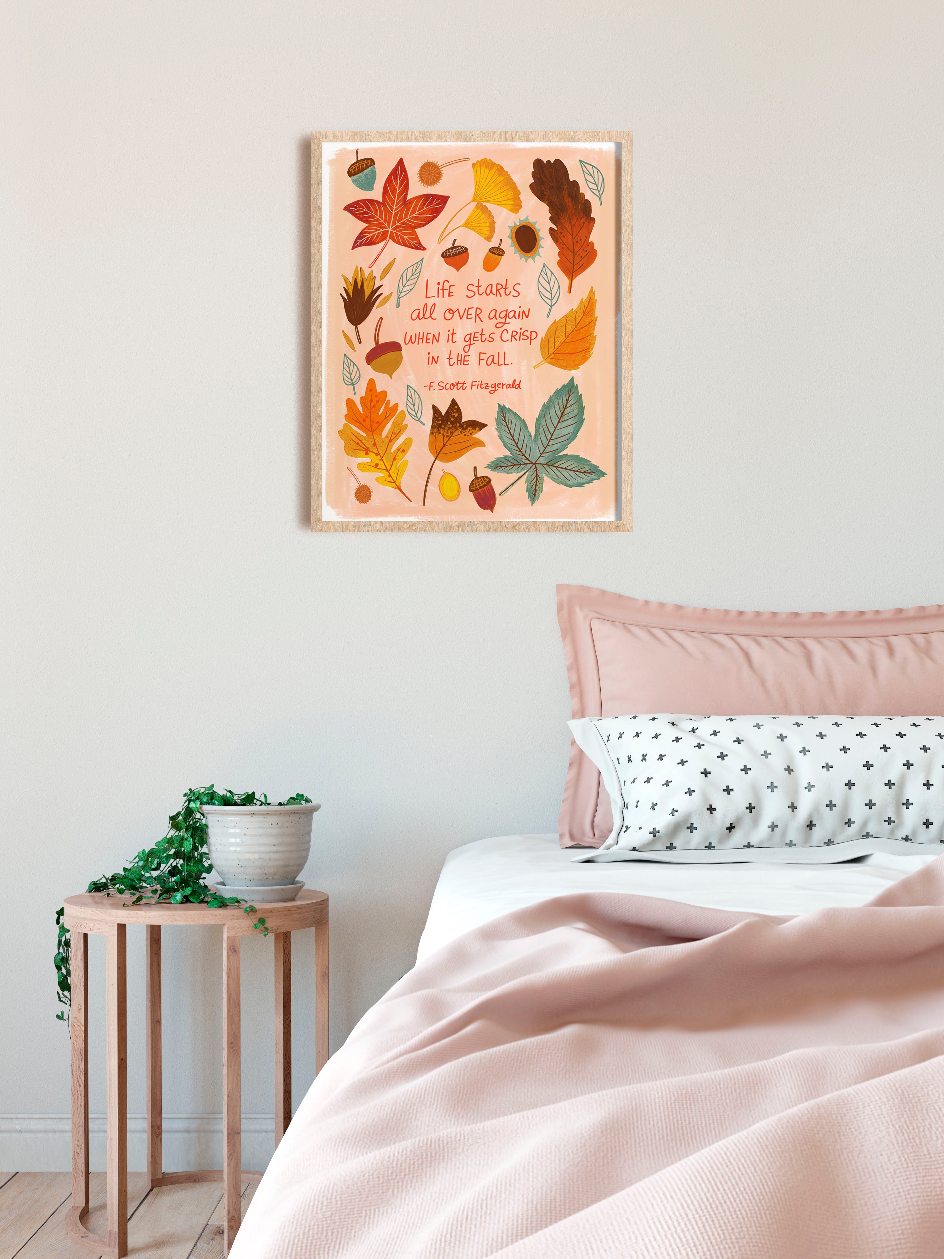 Autumn Leaves - Art Print - F. Scott Fitzgerald Quote