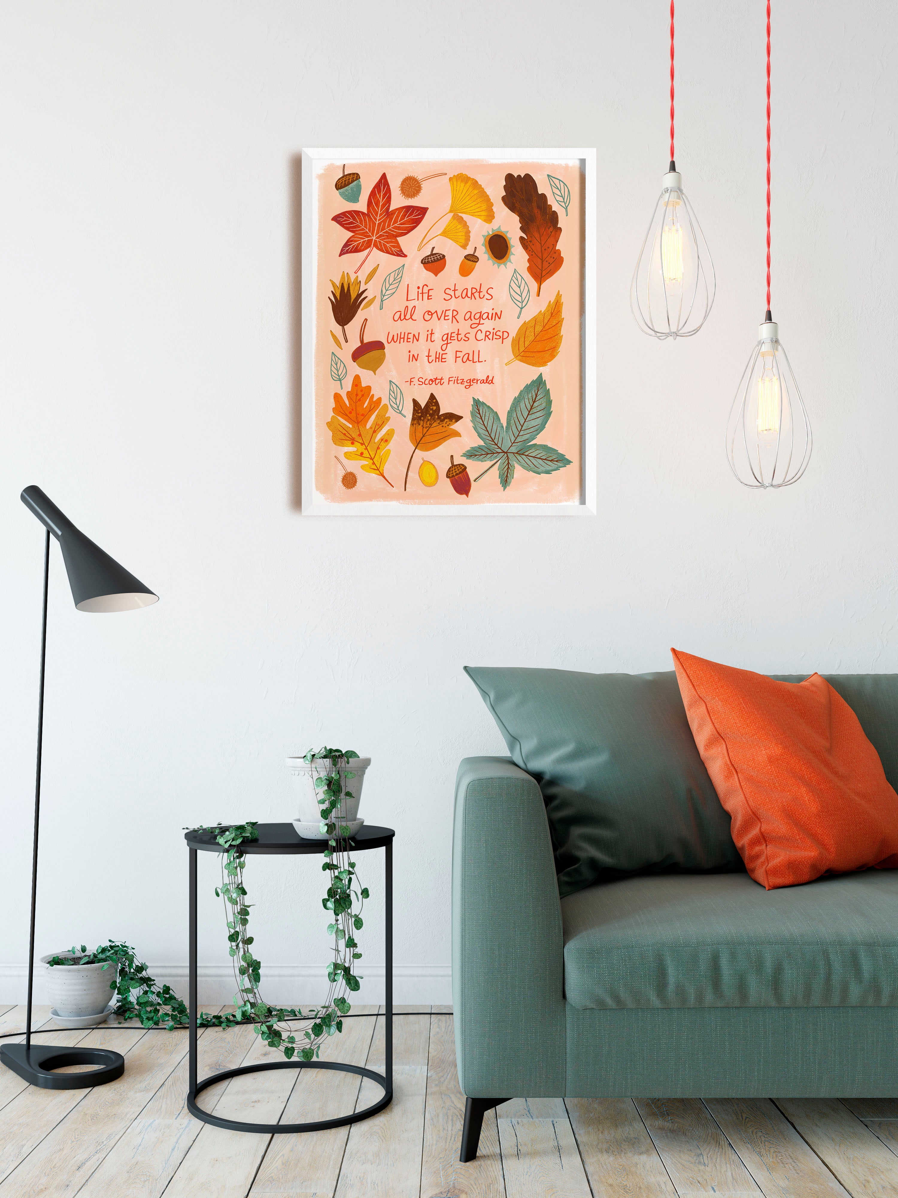 Autumn Leaves - Art Print - F. Scott Fitzgerald Quote