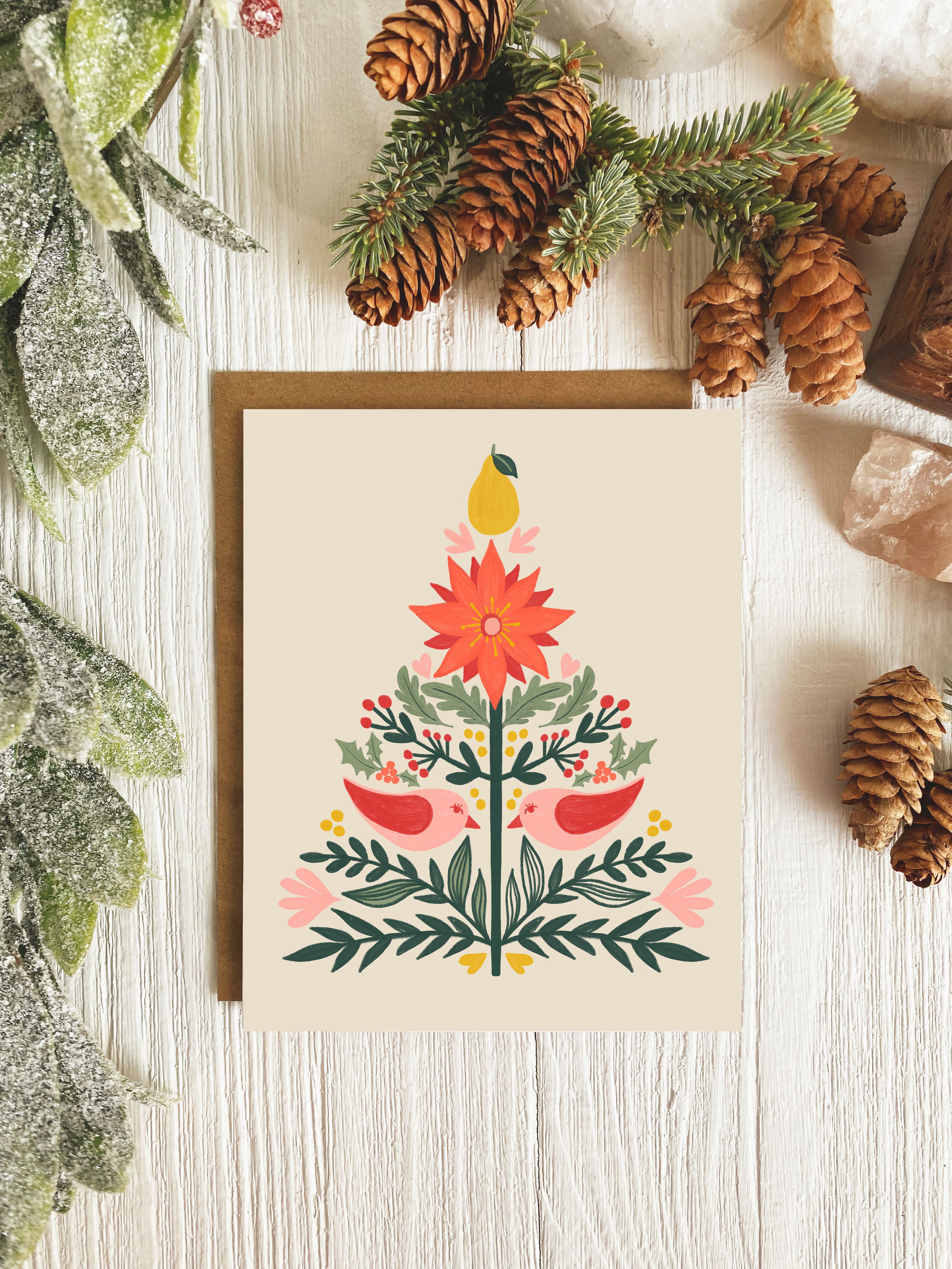 Scandinavian Christmas Tree Card | Single Card or Set