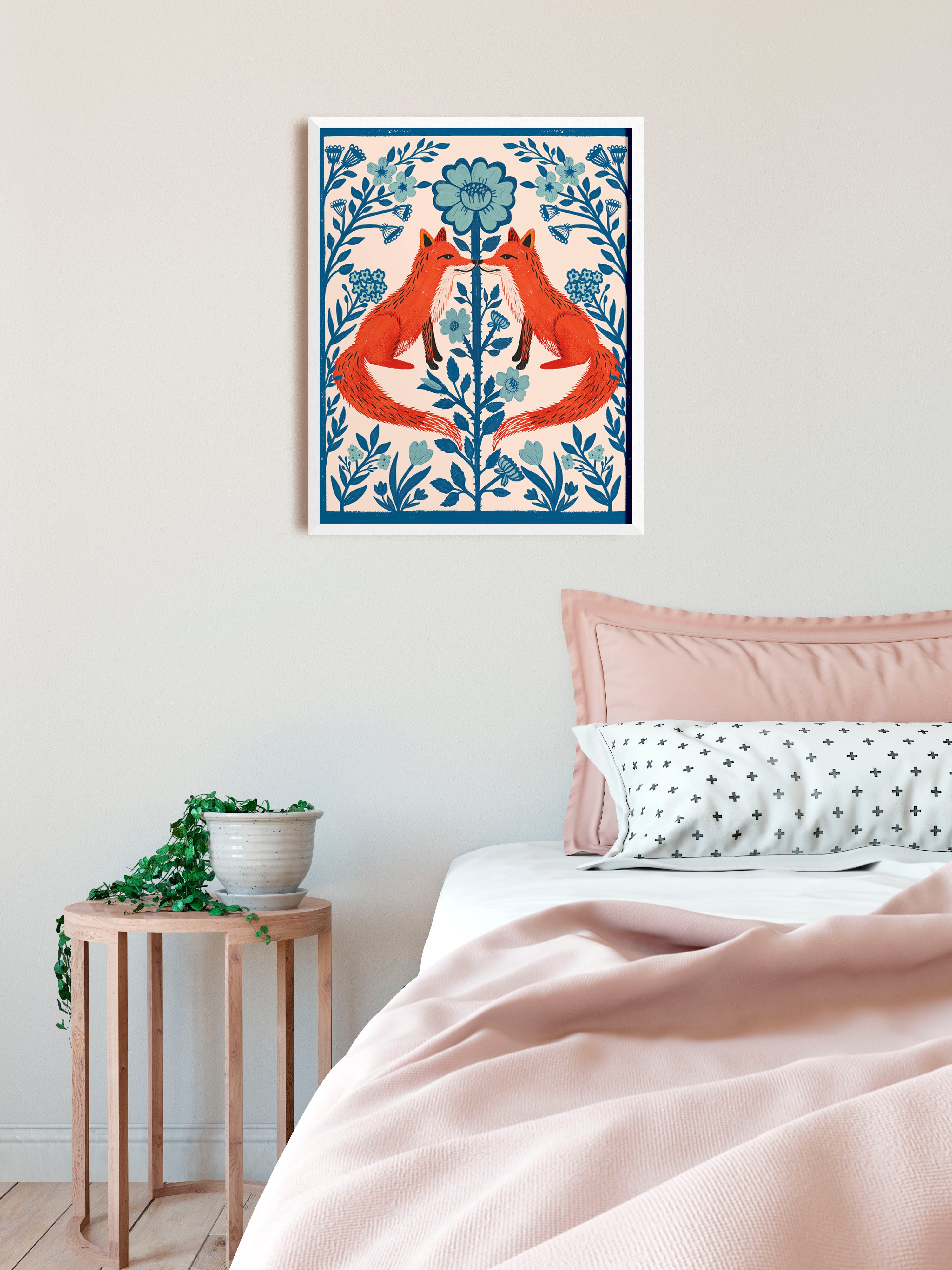 Floral Folk Fox - Art Print