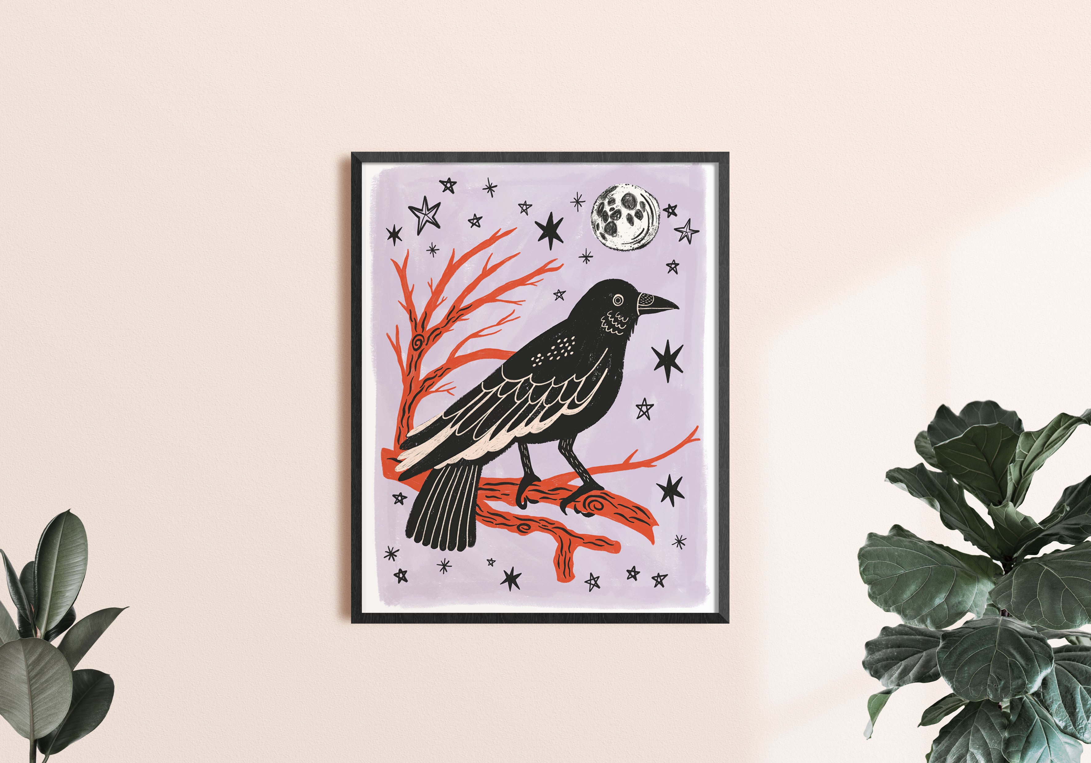 Raven of the Night Halloween Art Print