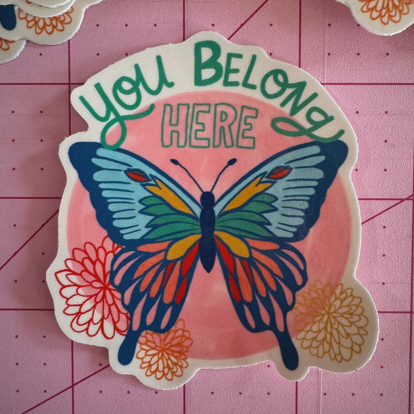 You Belong Here Sticker, Butterfly Affirmation Vinyl Decal, Encouragement Gift