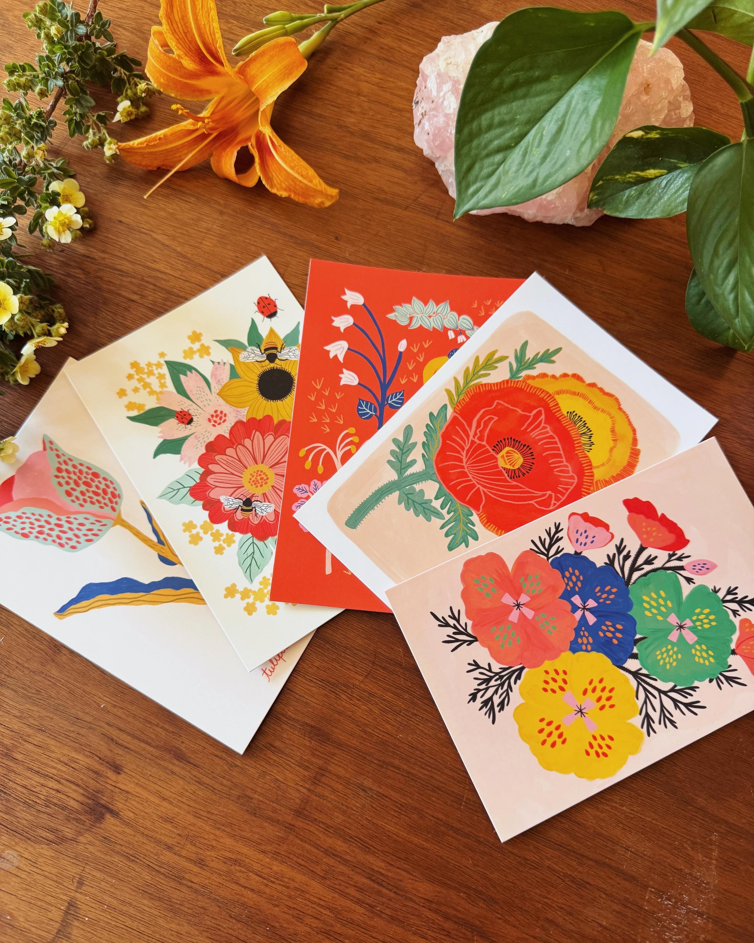 Flower Postcard Pack - 10 postcards