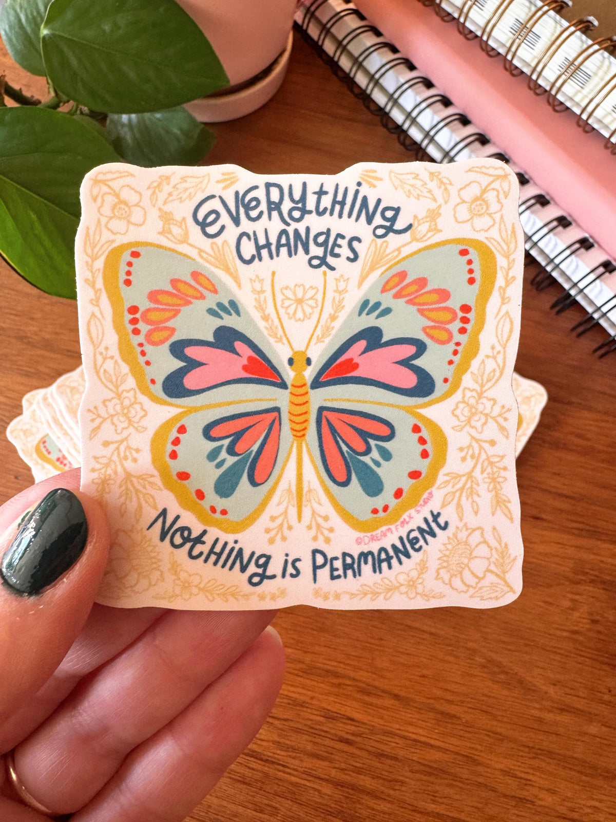 Everything Changes Sticker, Butterfly Sticker, Positive Reminder, Growth and Change Gift