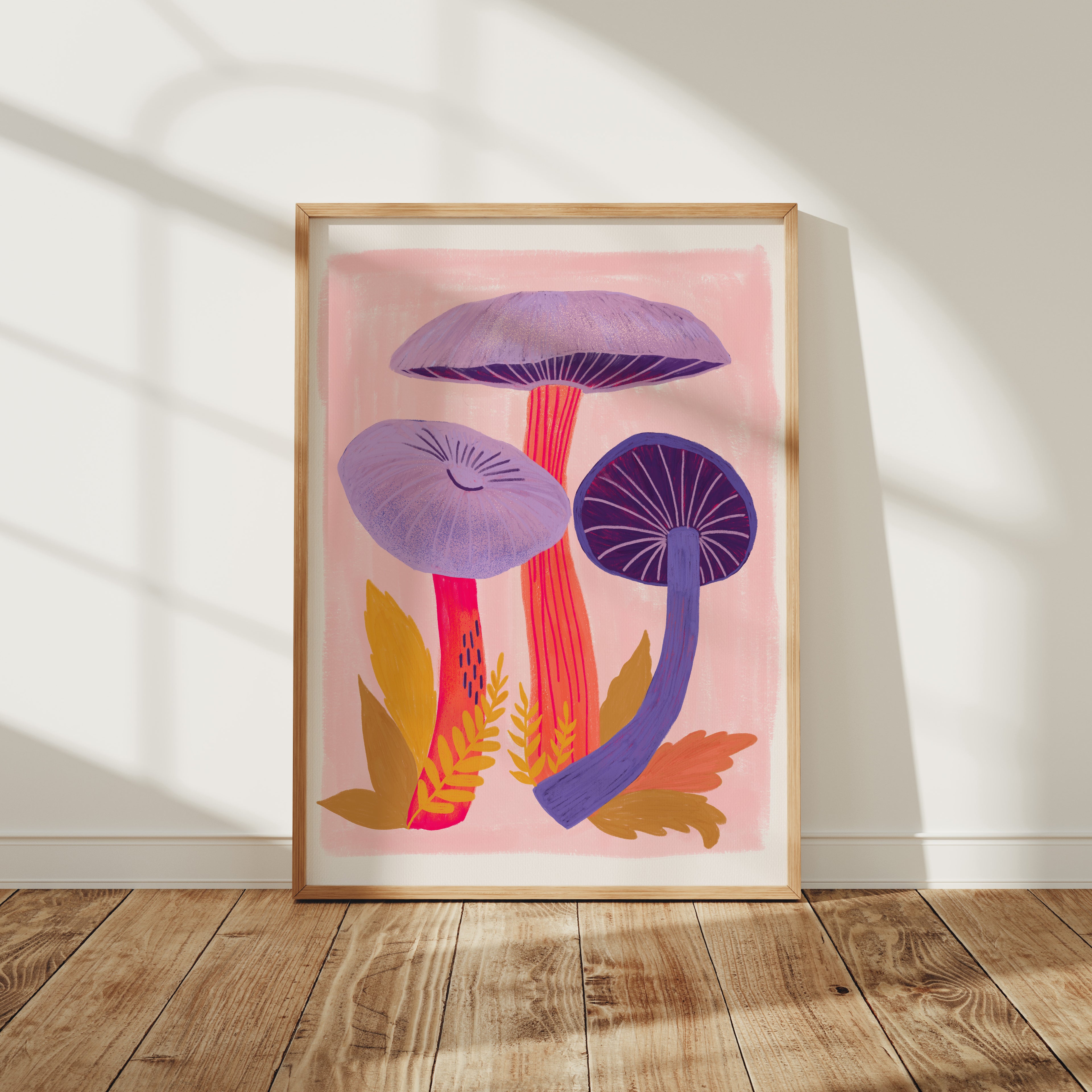 Lavender Mushrooms - Art Print