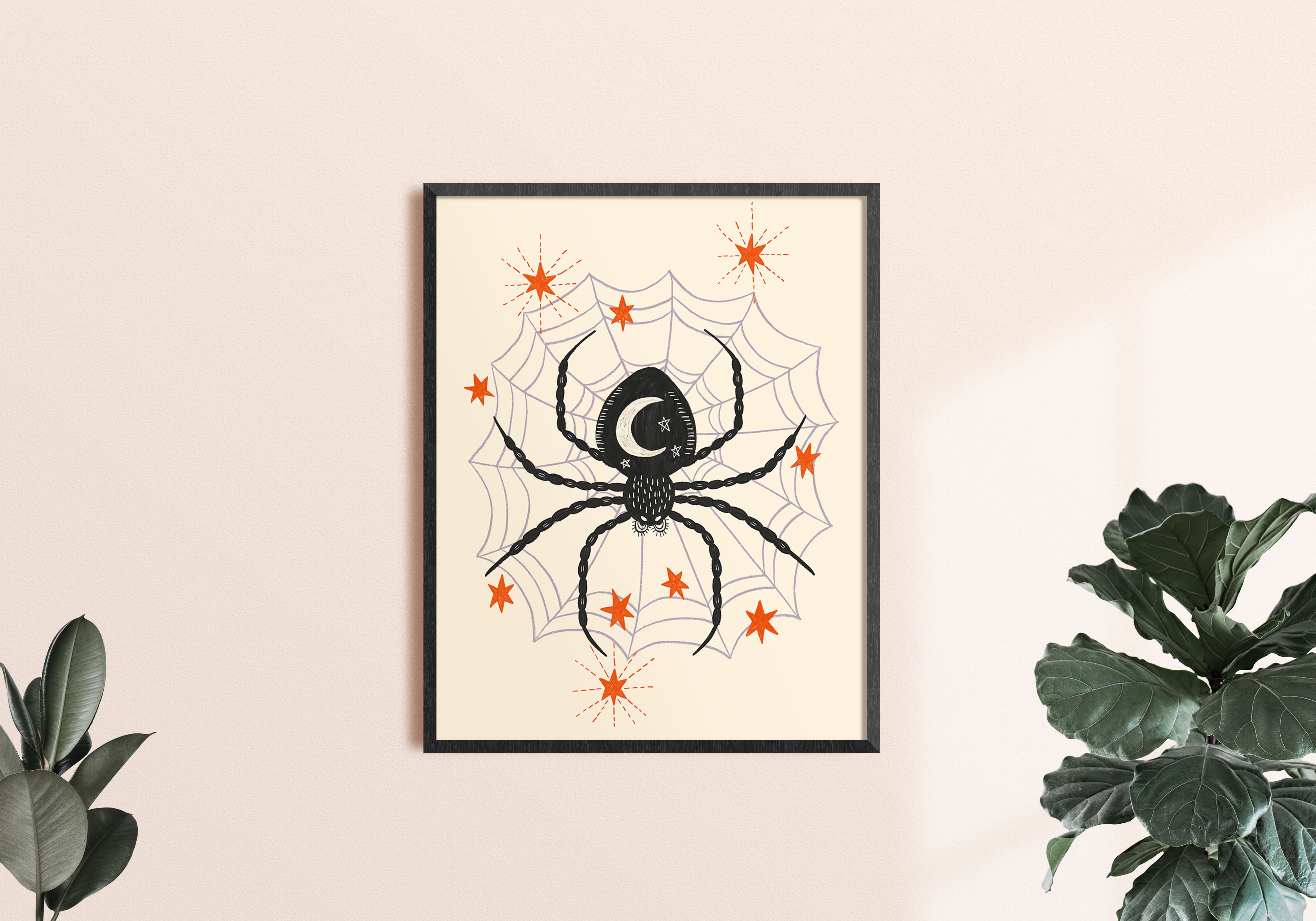 Creepy Cute Spider Halloween Art Print