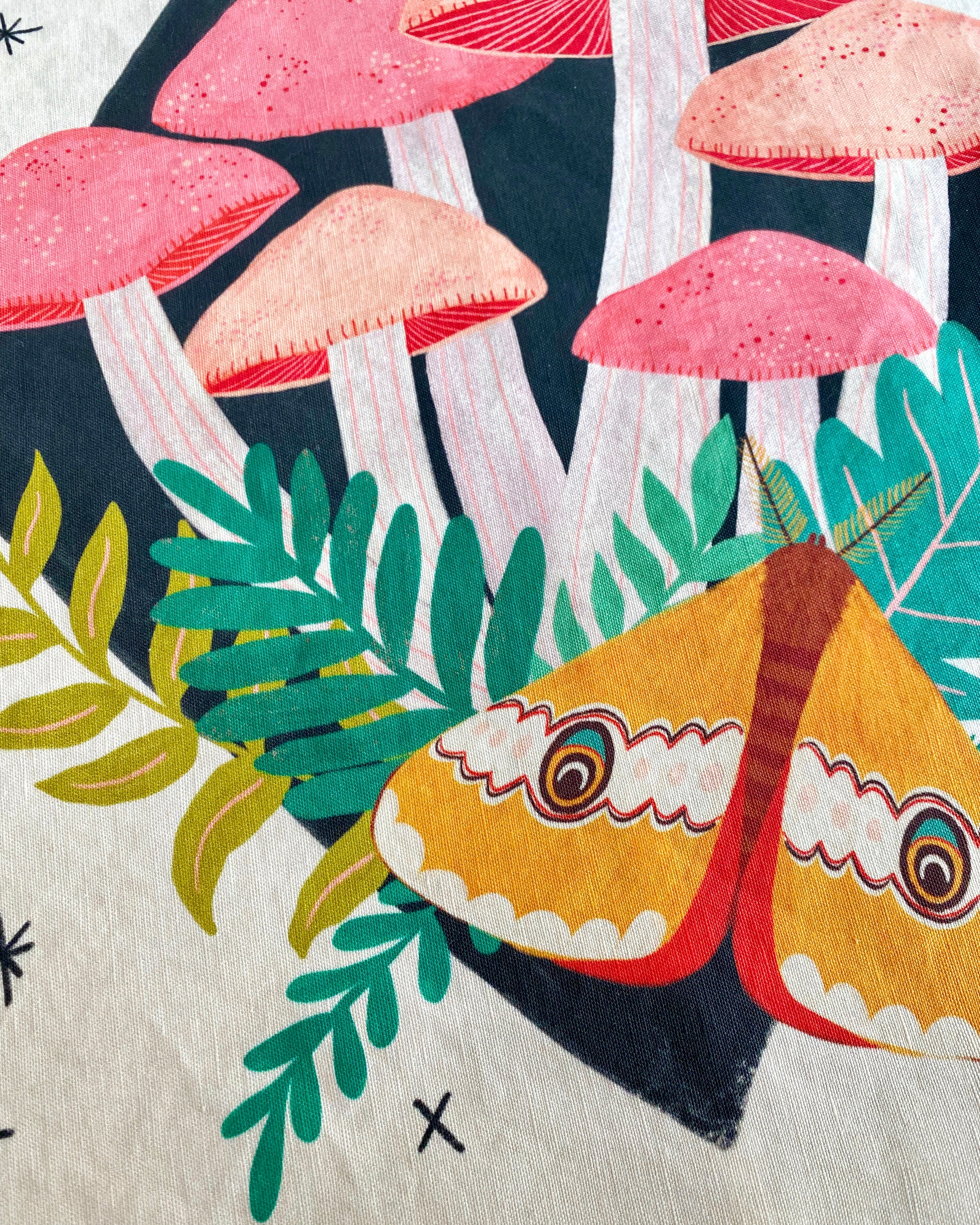 Midnight Mushrooms Tea Towel