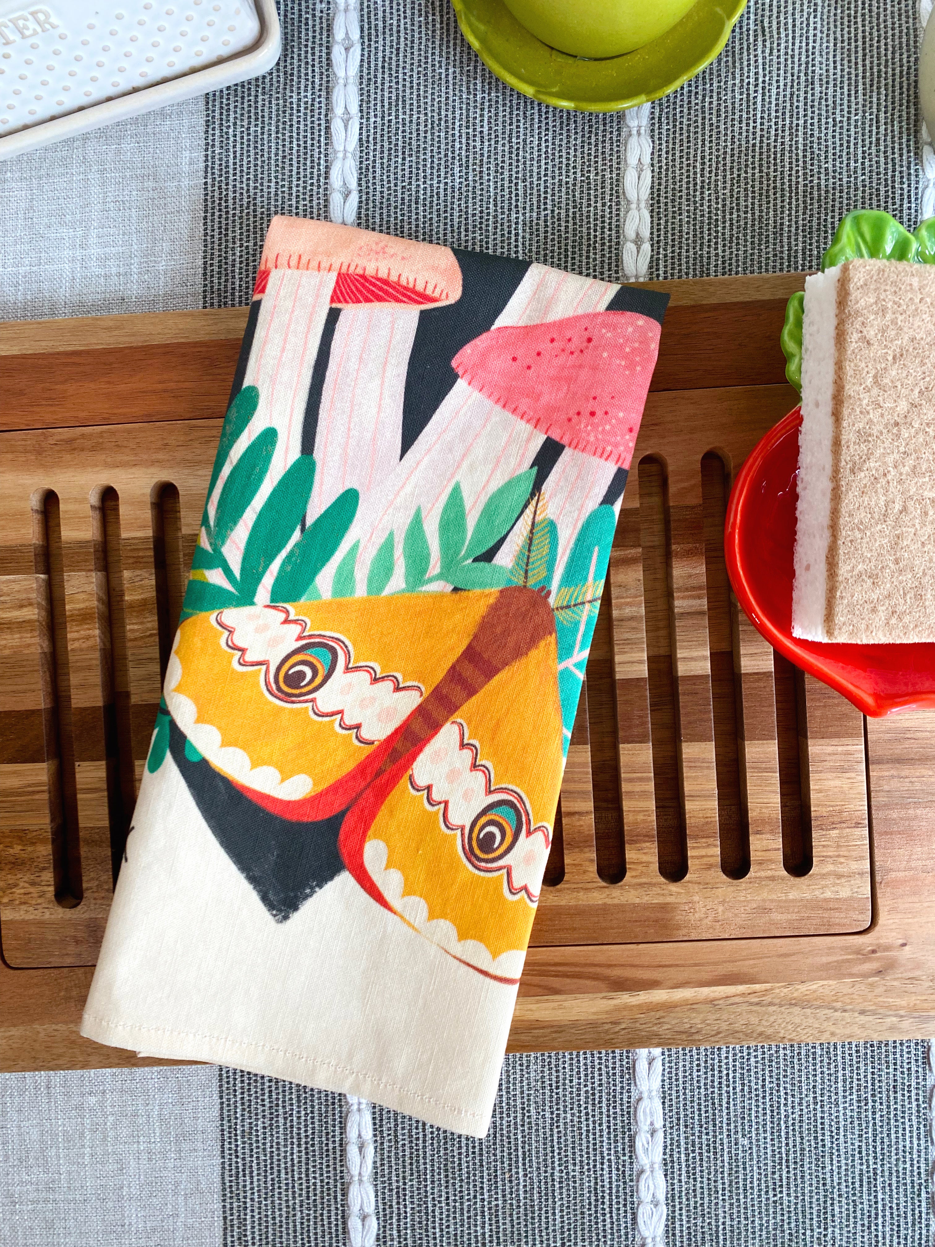 Midnight Mushrooms Tea Towel