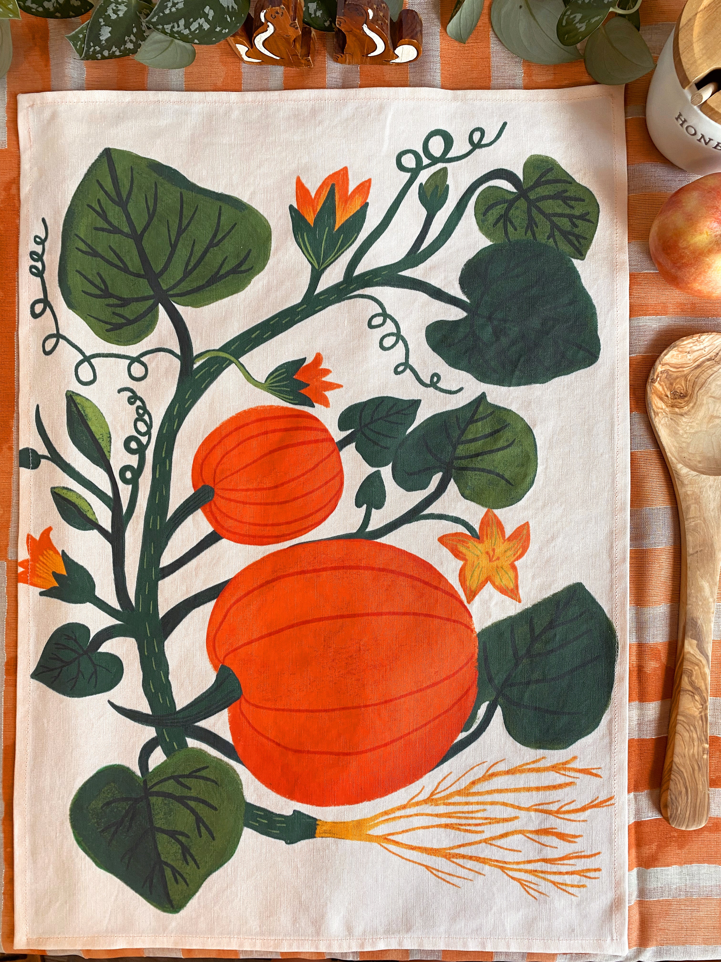 Pumpkin Garden Tea Towel