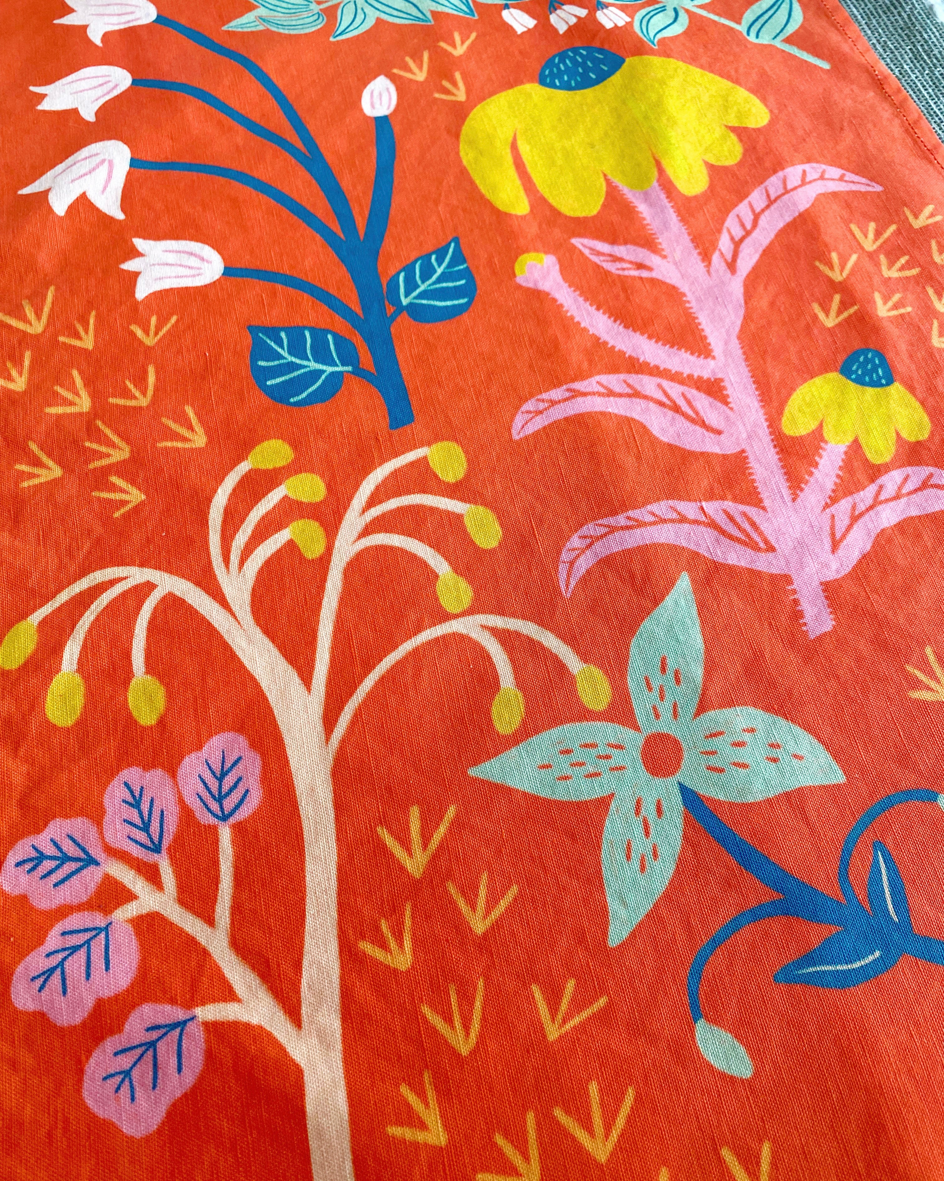 linen cotton tea towel by Dream Folk Studio