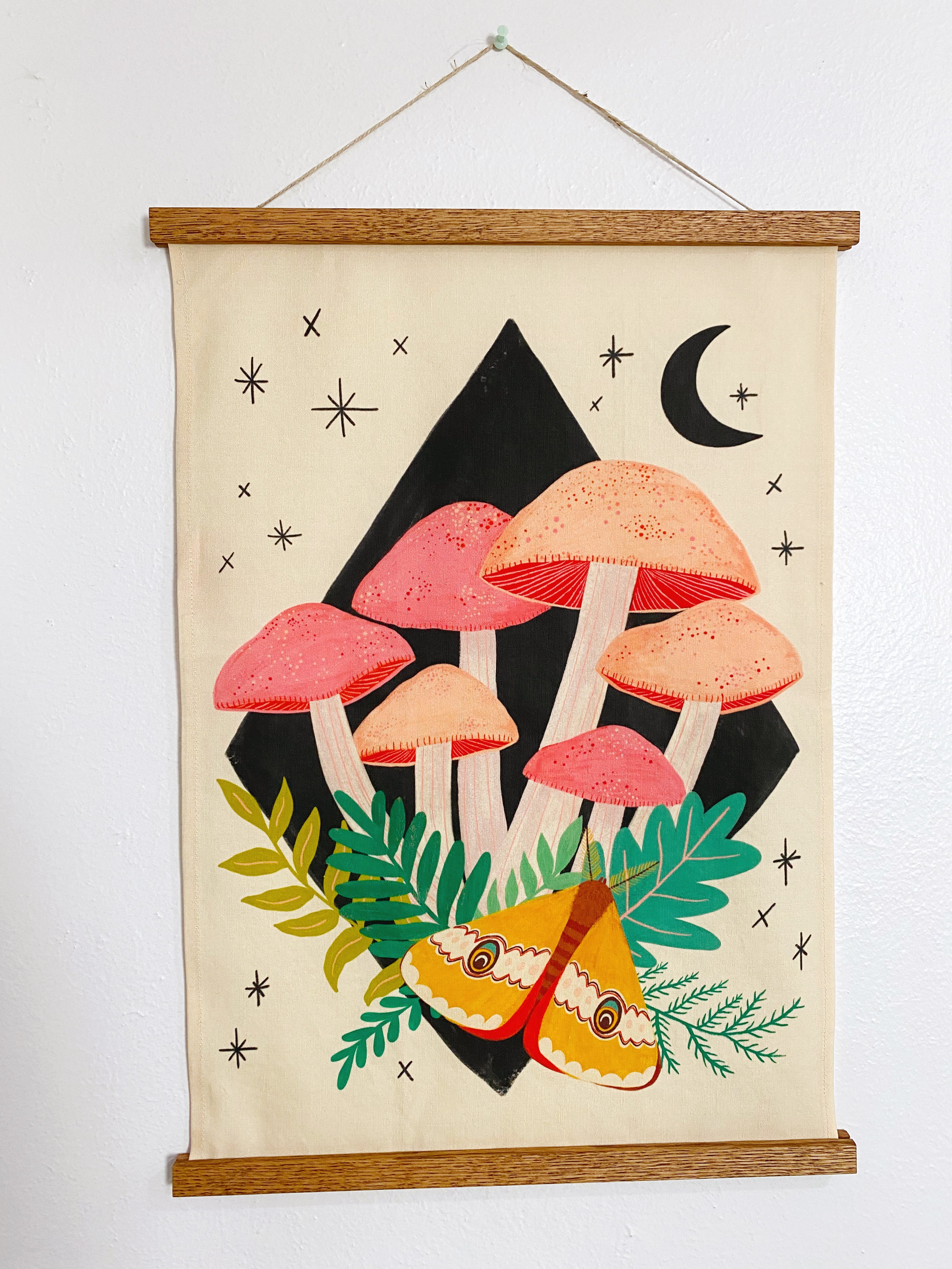Midnight Mushrooms Tea Towel