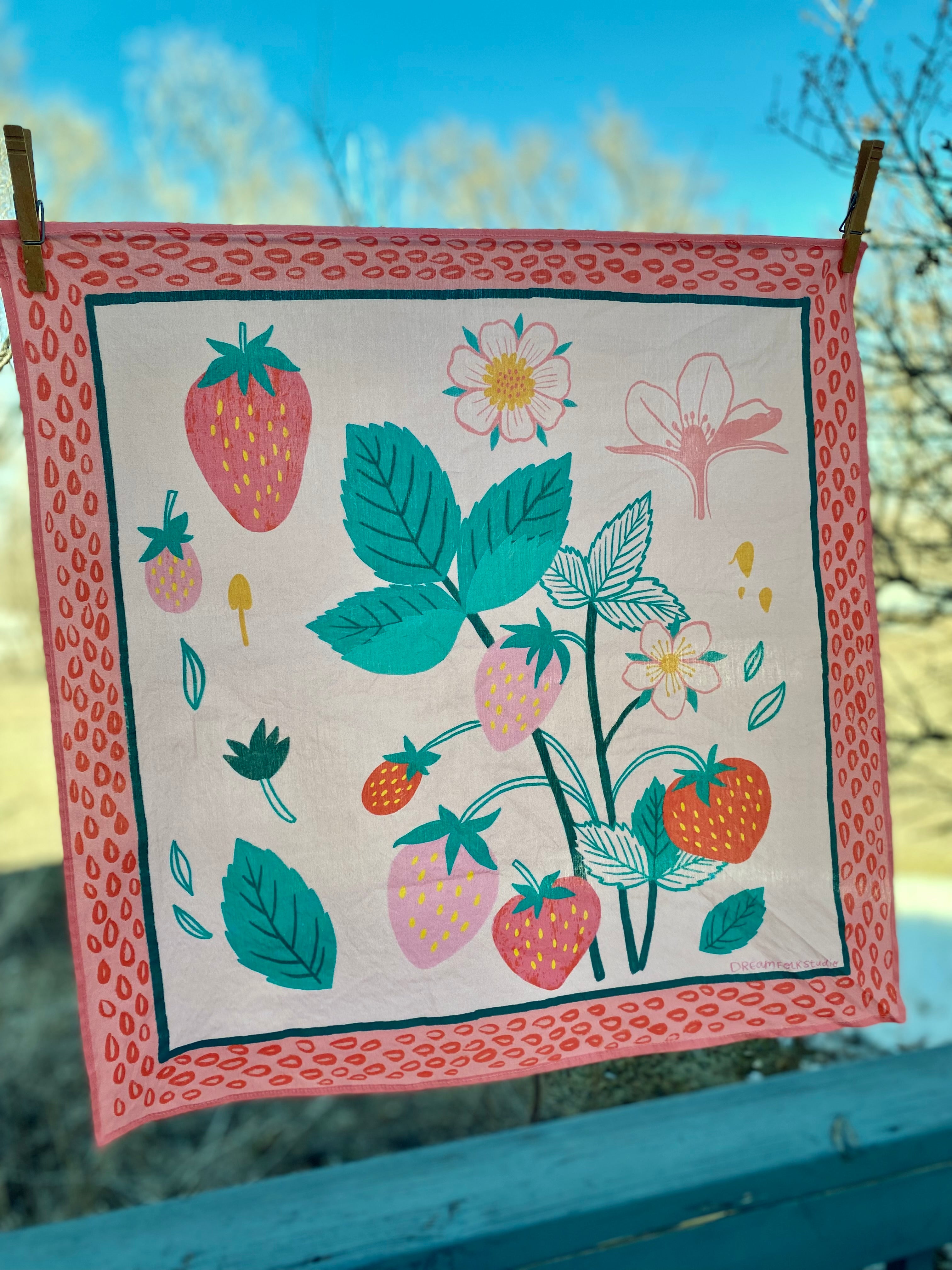 Strawberry Dream Bandana Scarf
