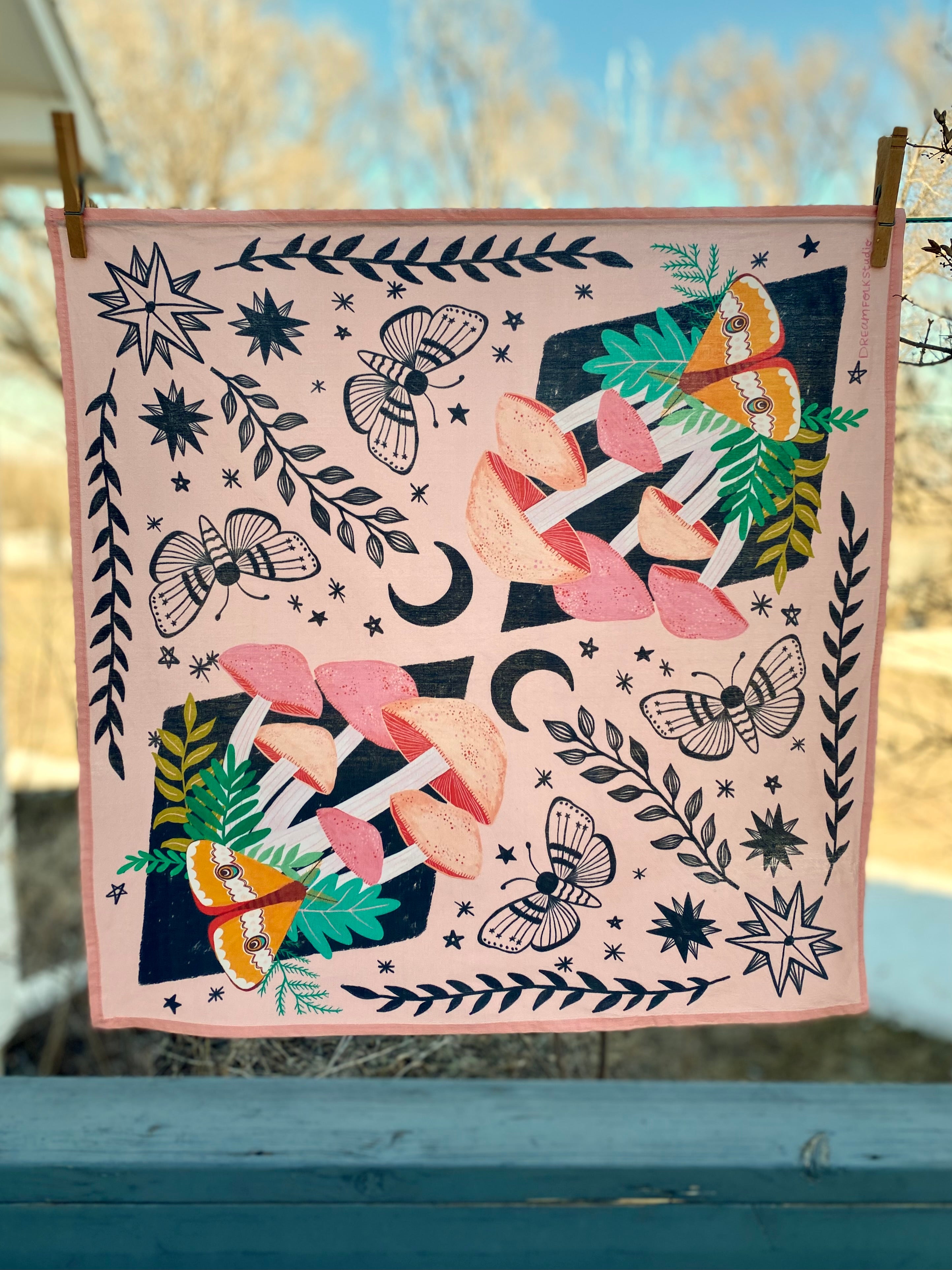 Cosmic Mushrooms Bandana Scarf