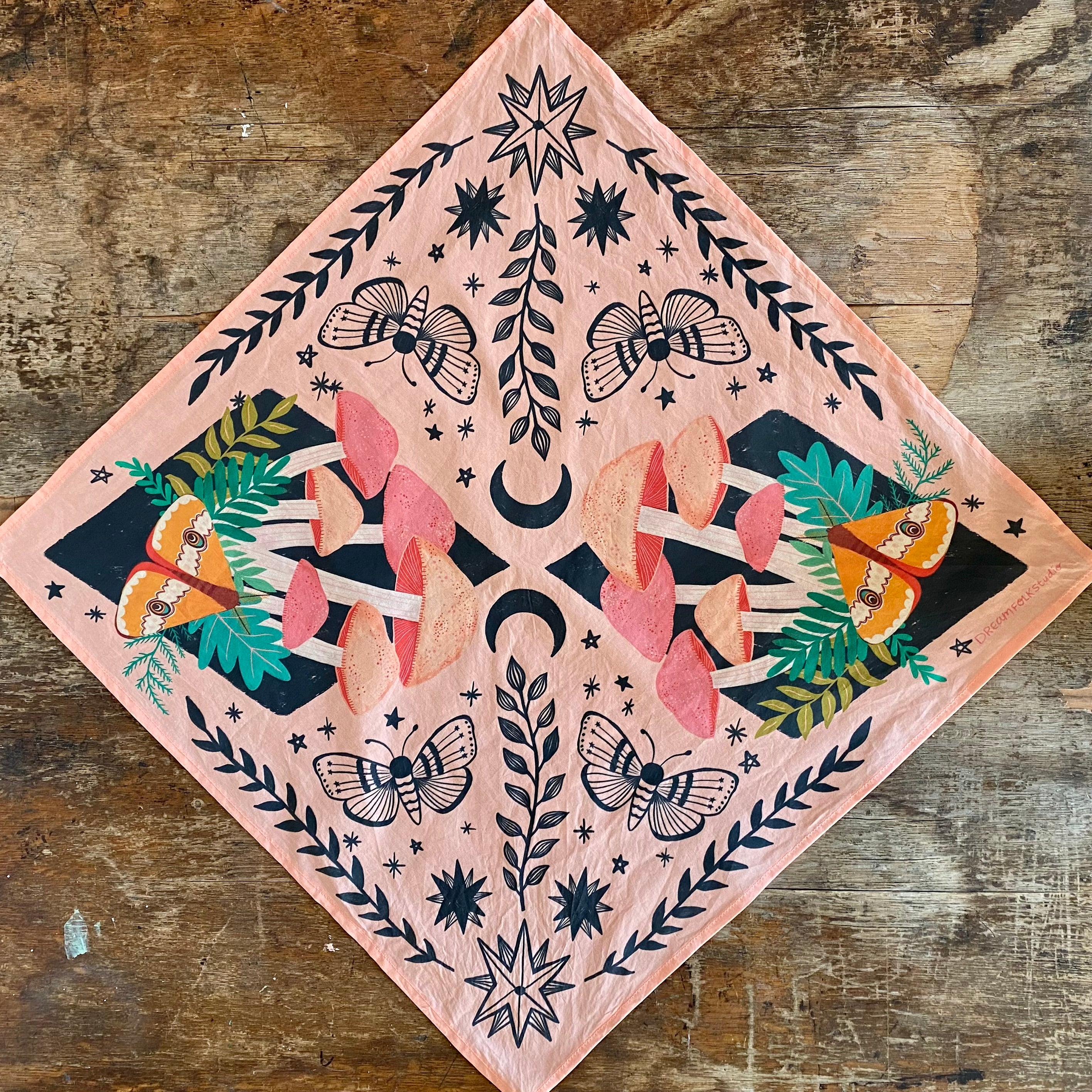 Cosmic Mushrooms Bandana Scarf