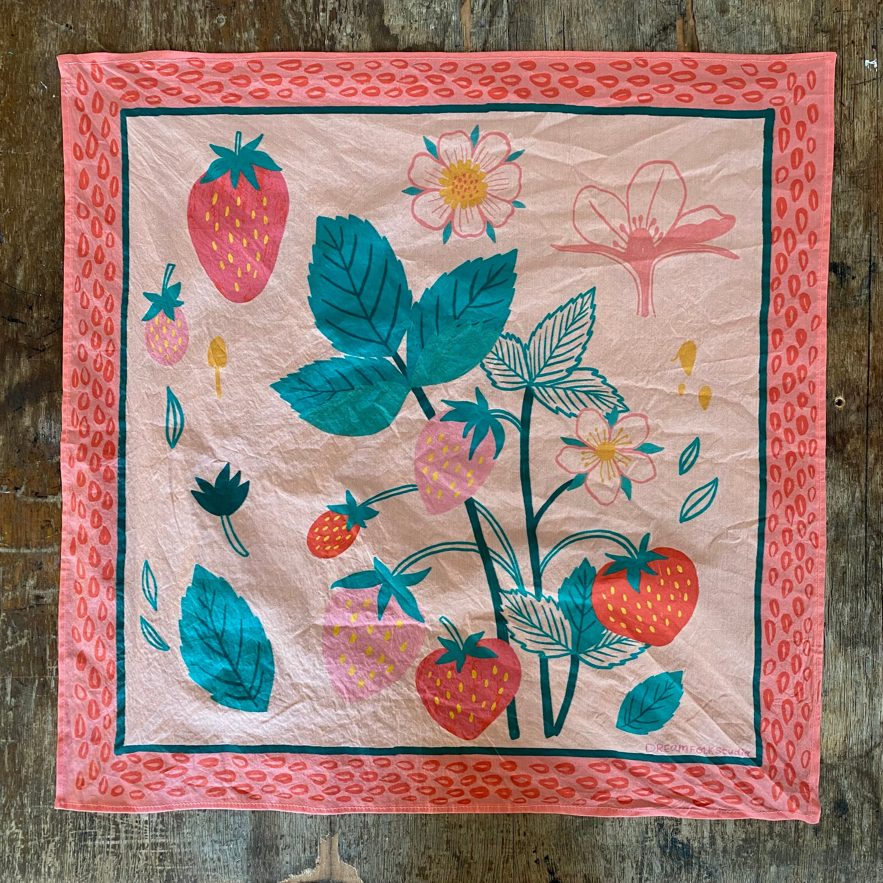 Strawberry Dream Bandana Scarf