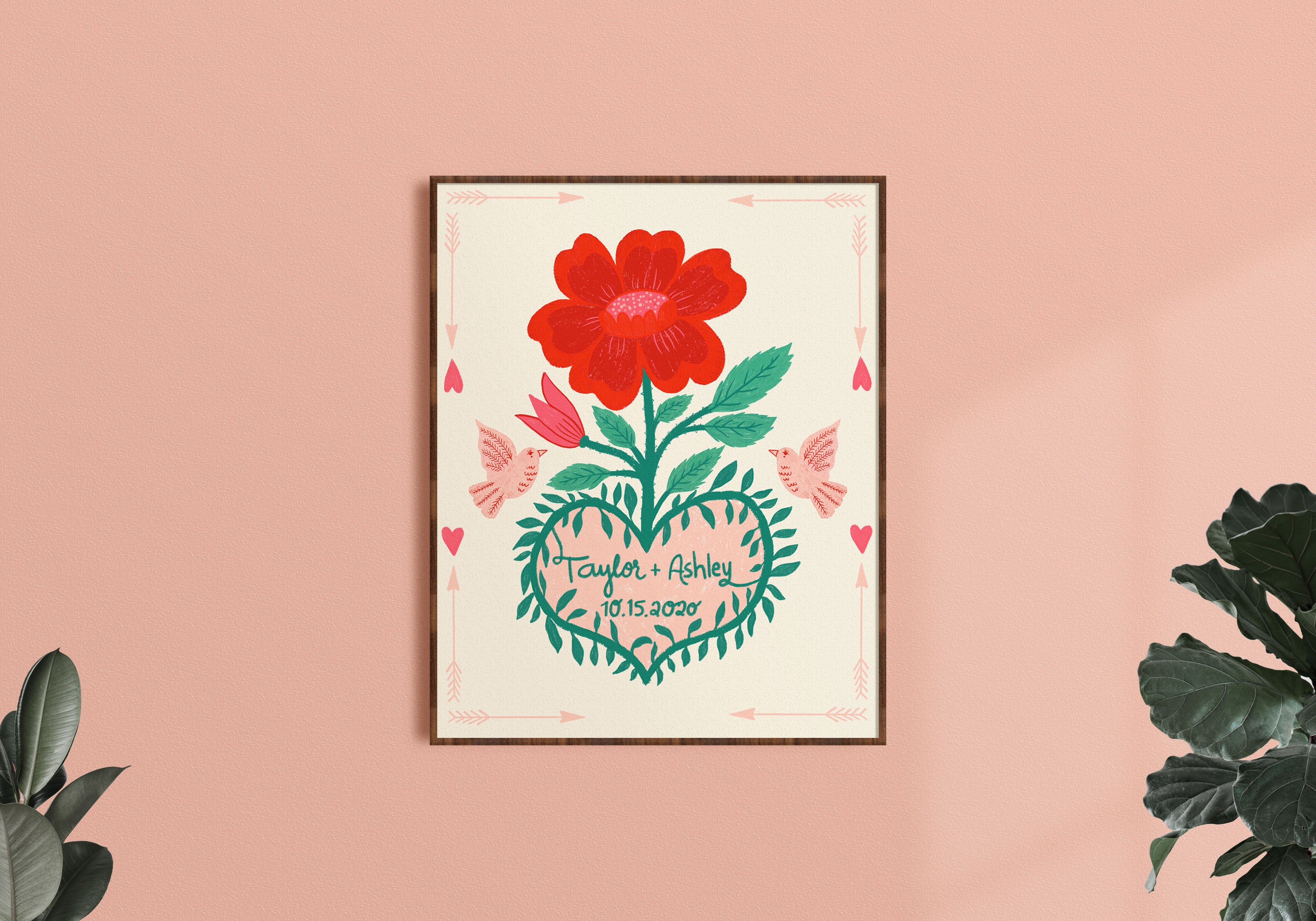 Rose Heart Personalized Print