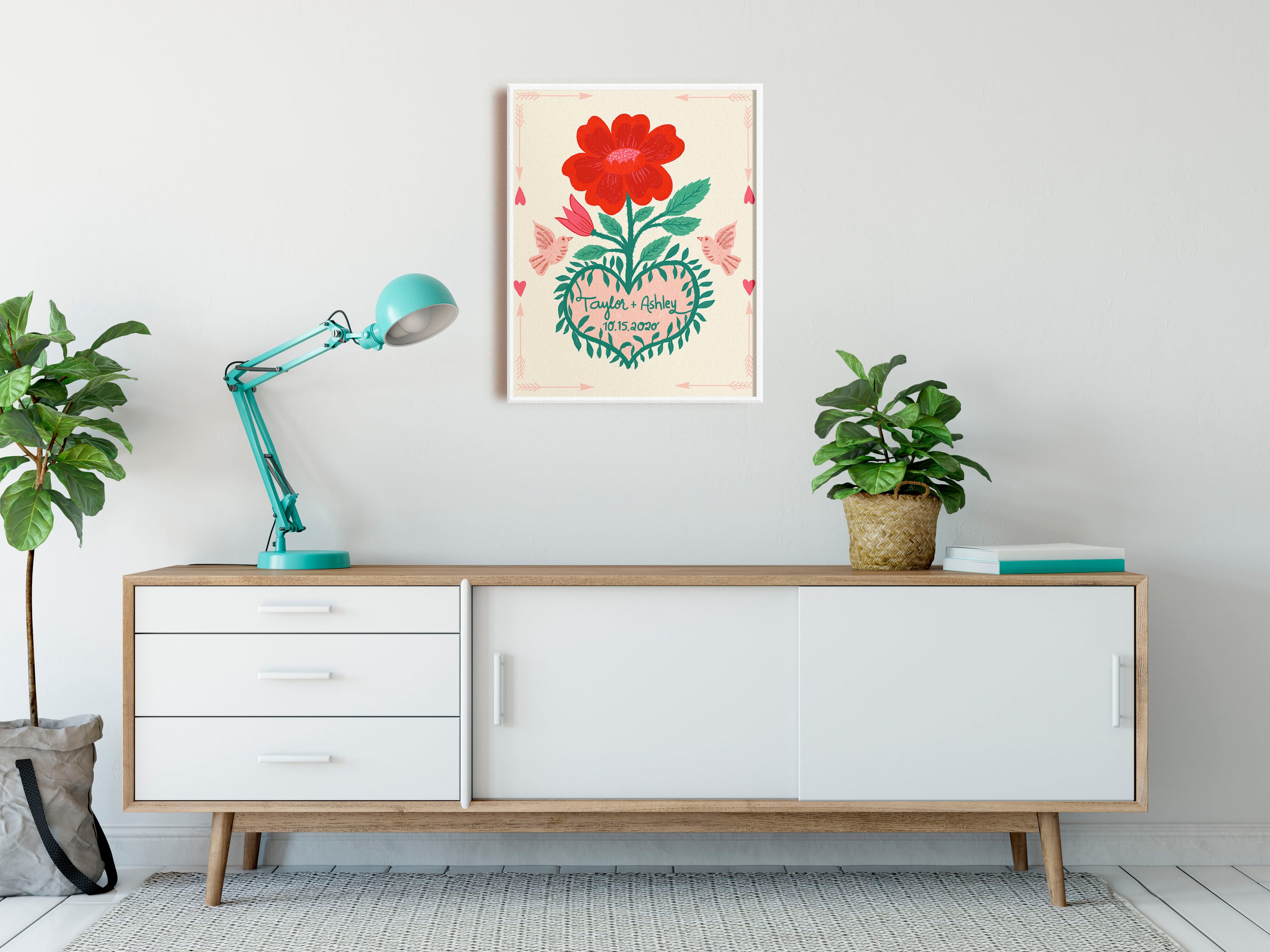 Rose Heart Personalized Print