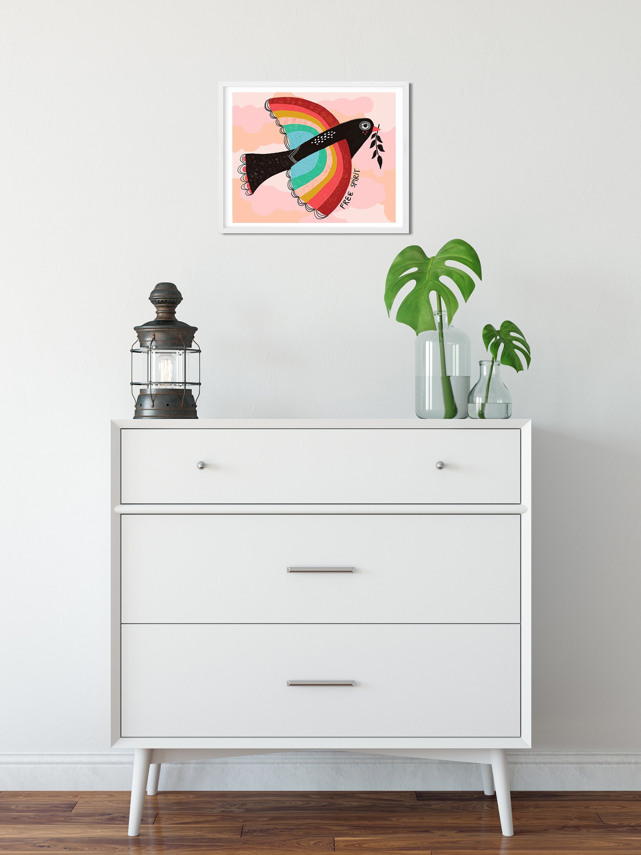 Rainbow Bird - Art Print