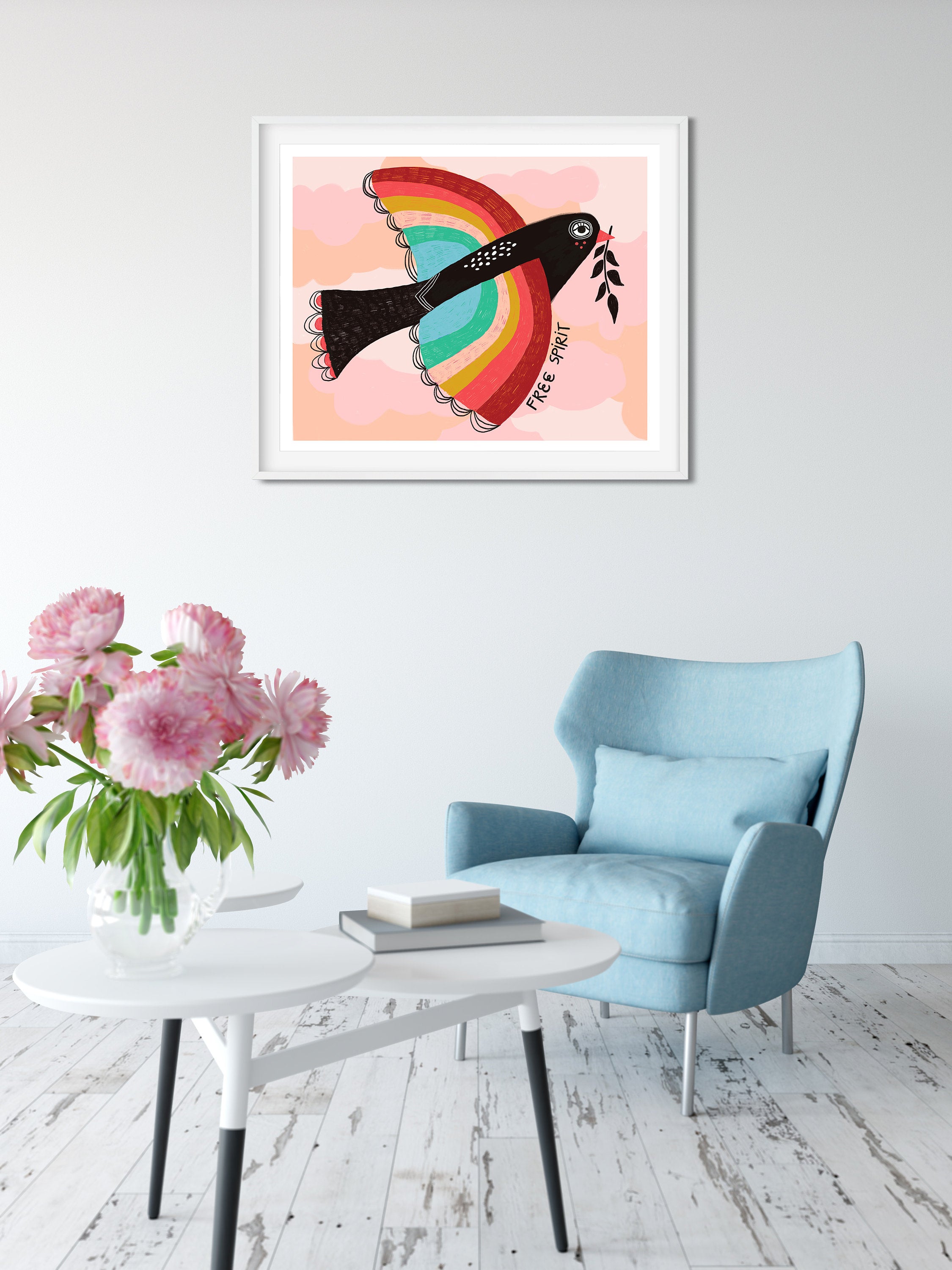 Rainbow Bird - Art Print