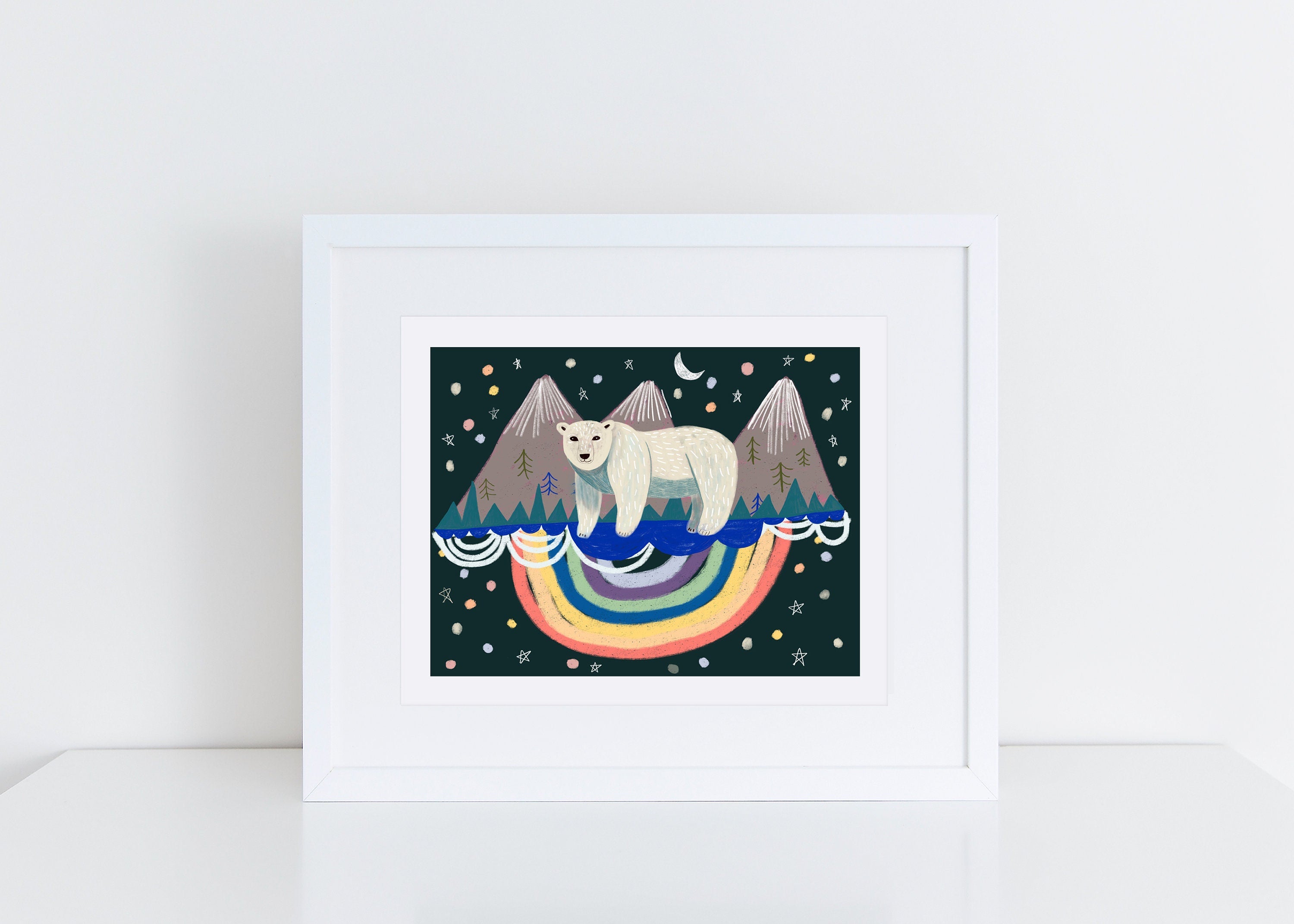 Whimsical Polar Bear - Art Print
