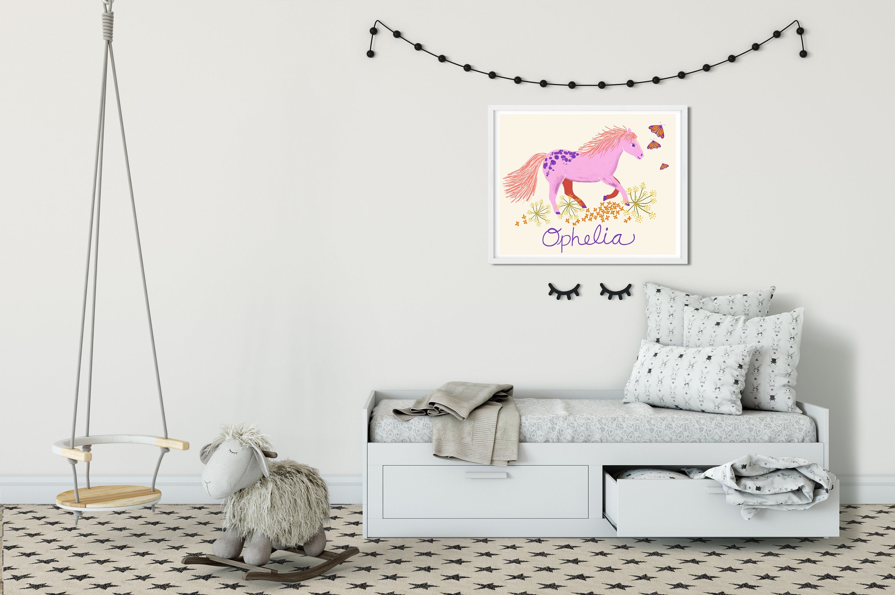 Whimsical Horse - Personalized Art Print