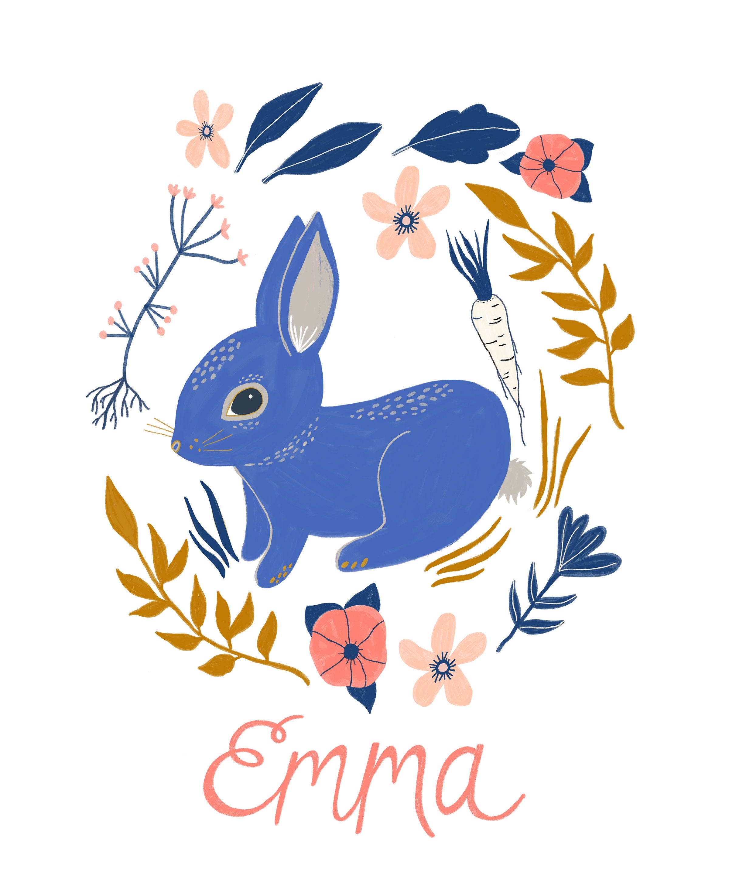 Personalized Bunny Art Print