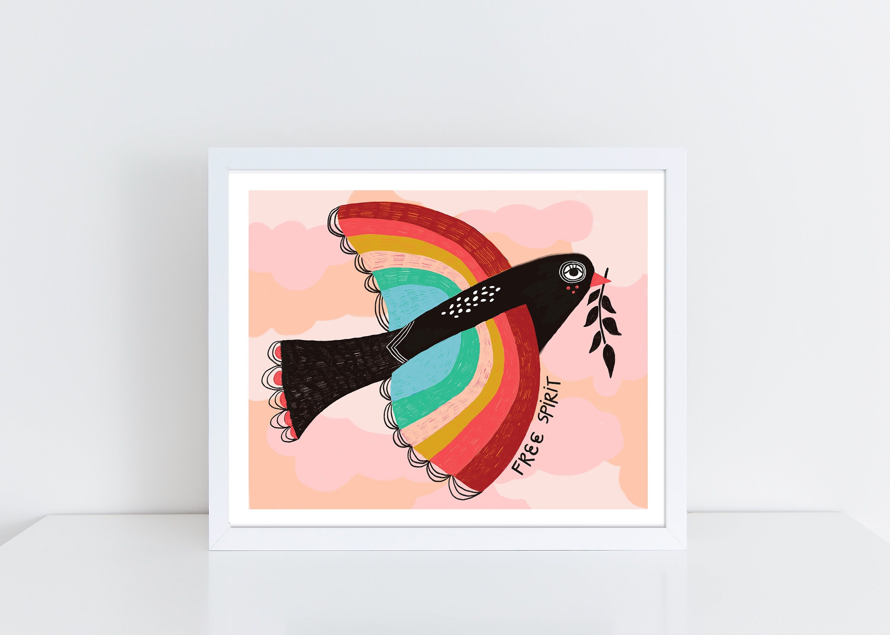 Rainbow Bird - Art Print