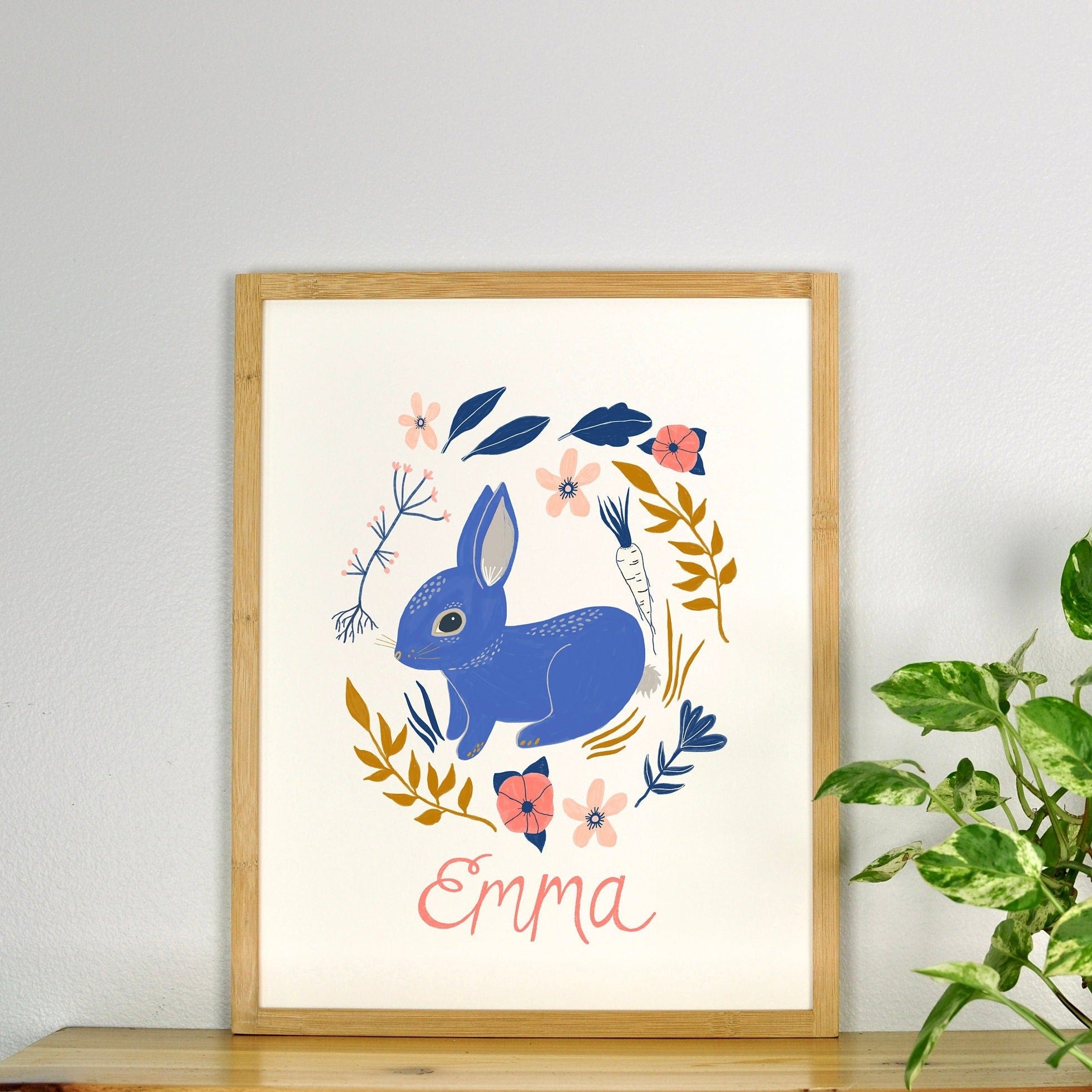 Personalized Bunny Art Print
