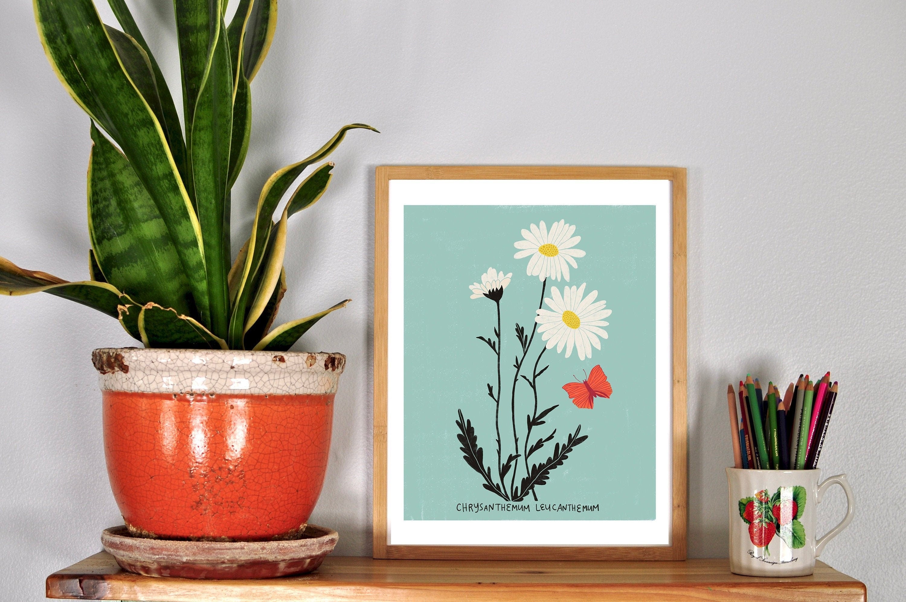 Daisies in Blue - Art Print