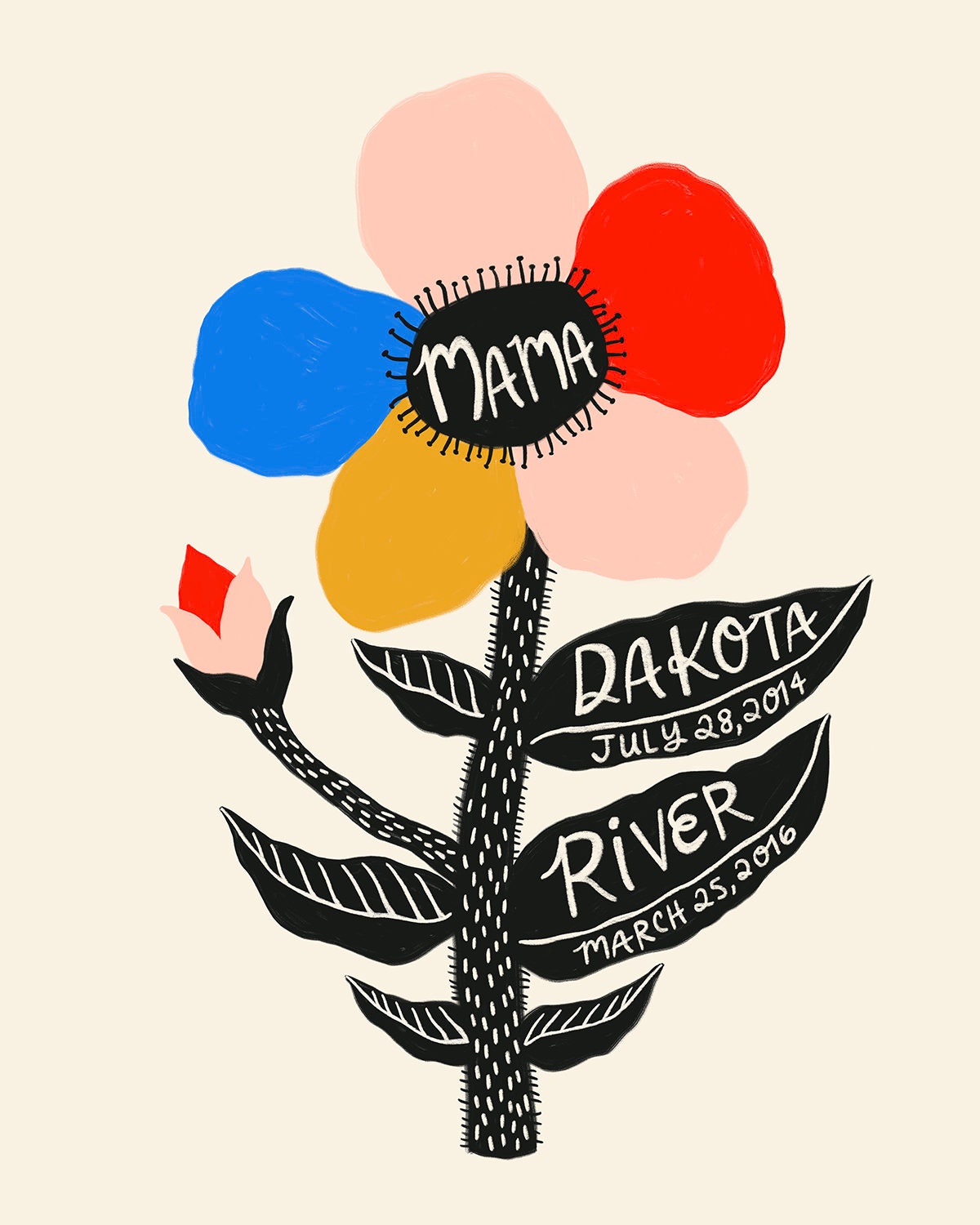 Mama Flower - Personalized Art Print