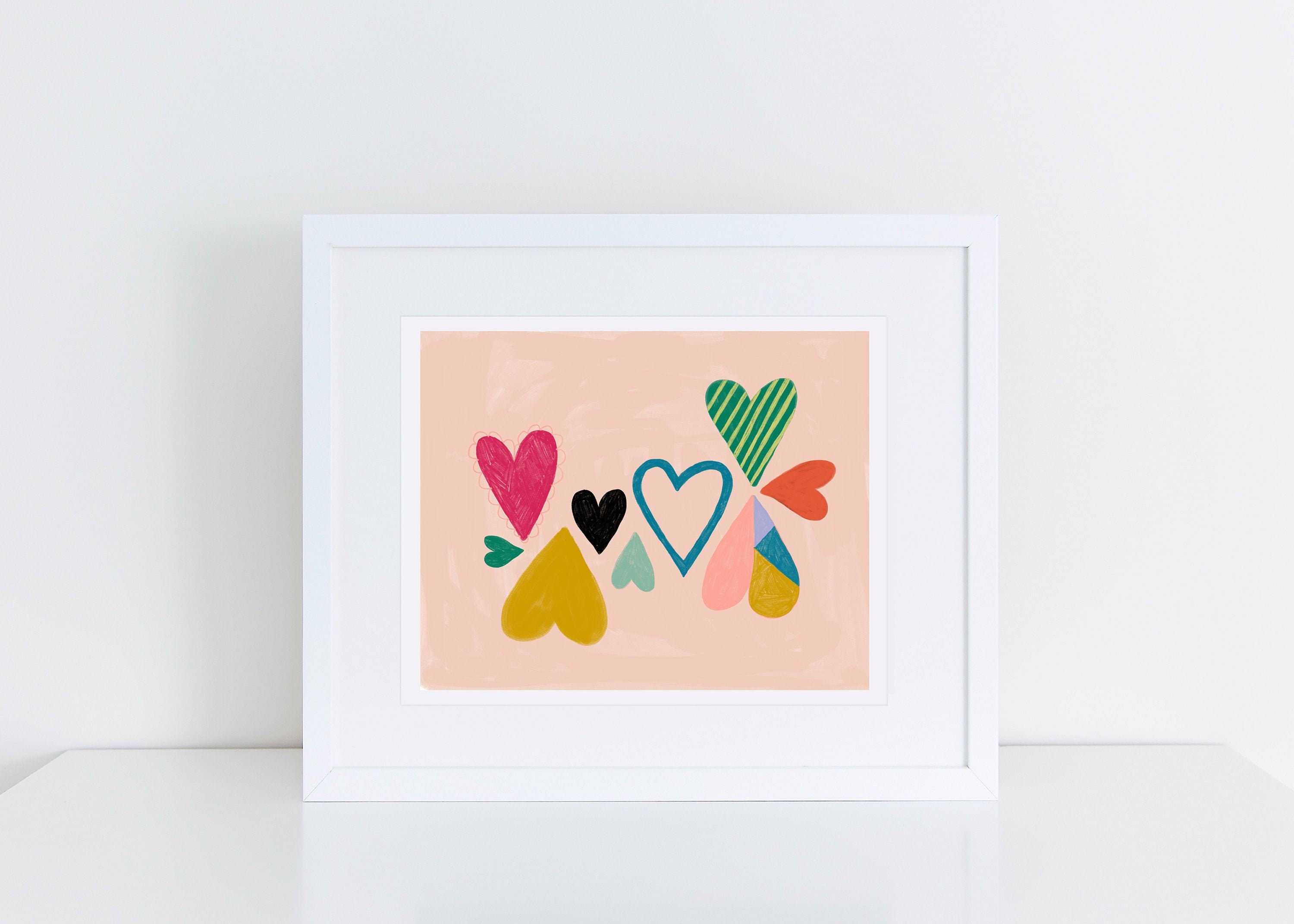 Rainbow Hearts - Art Print