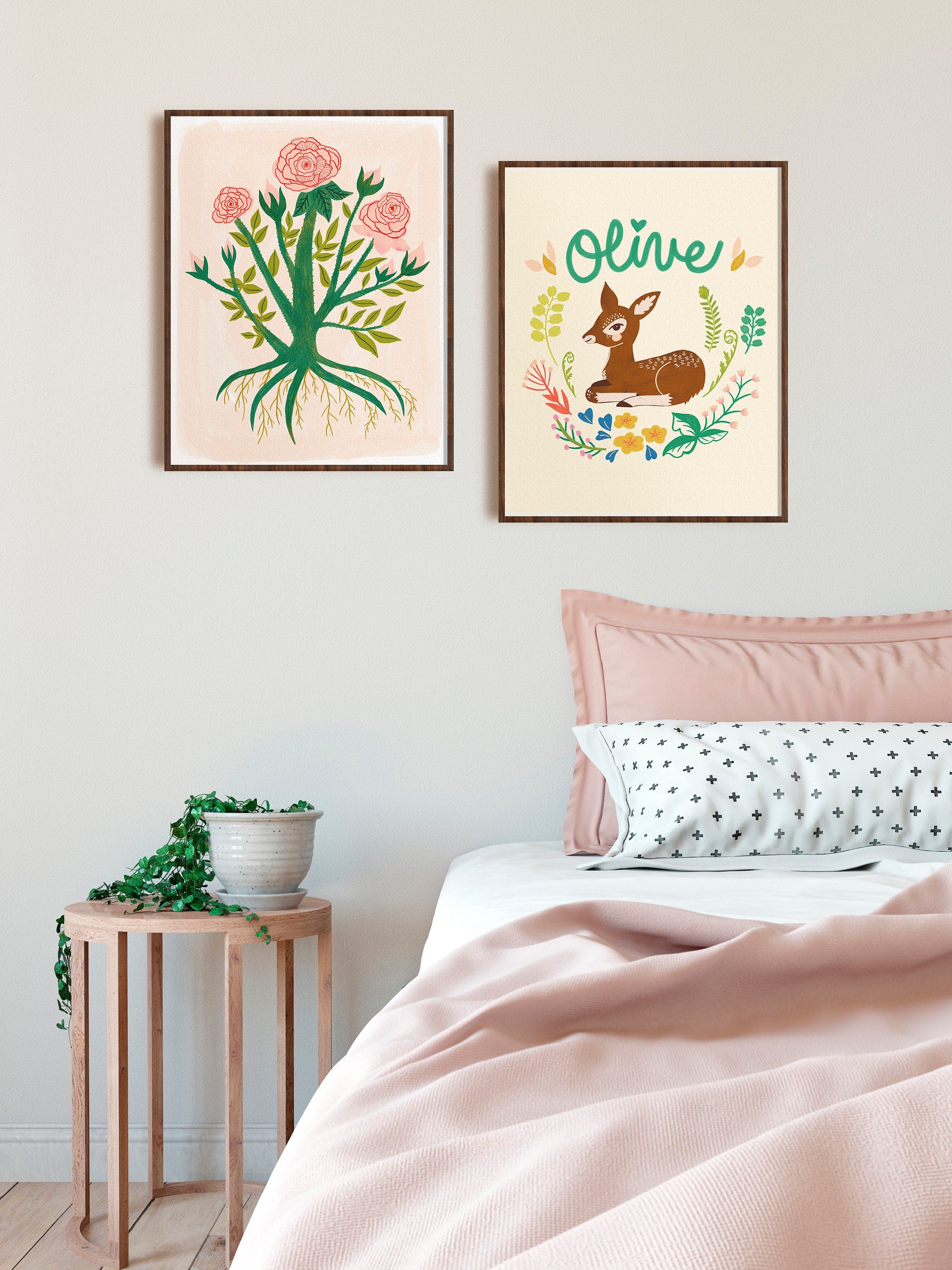 Little Deer - Personalized Art Print