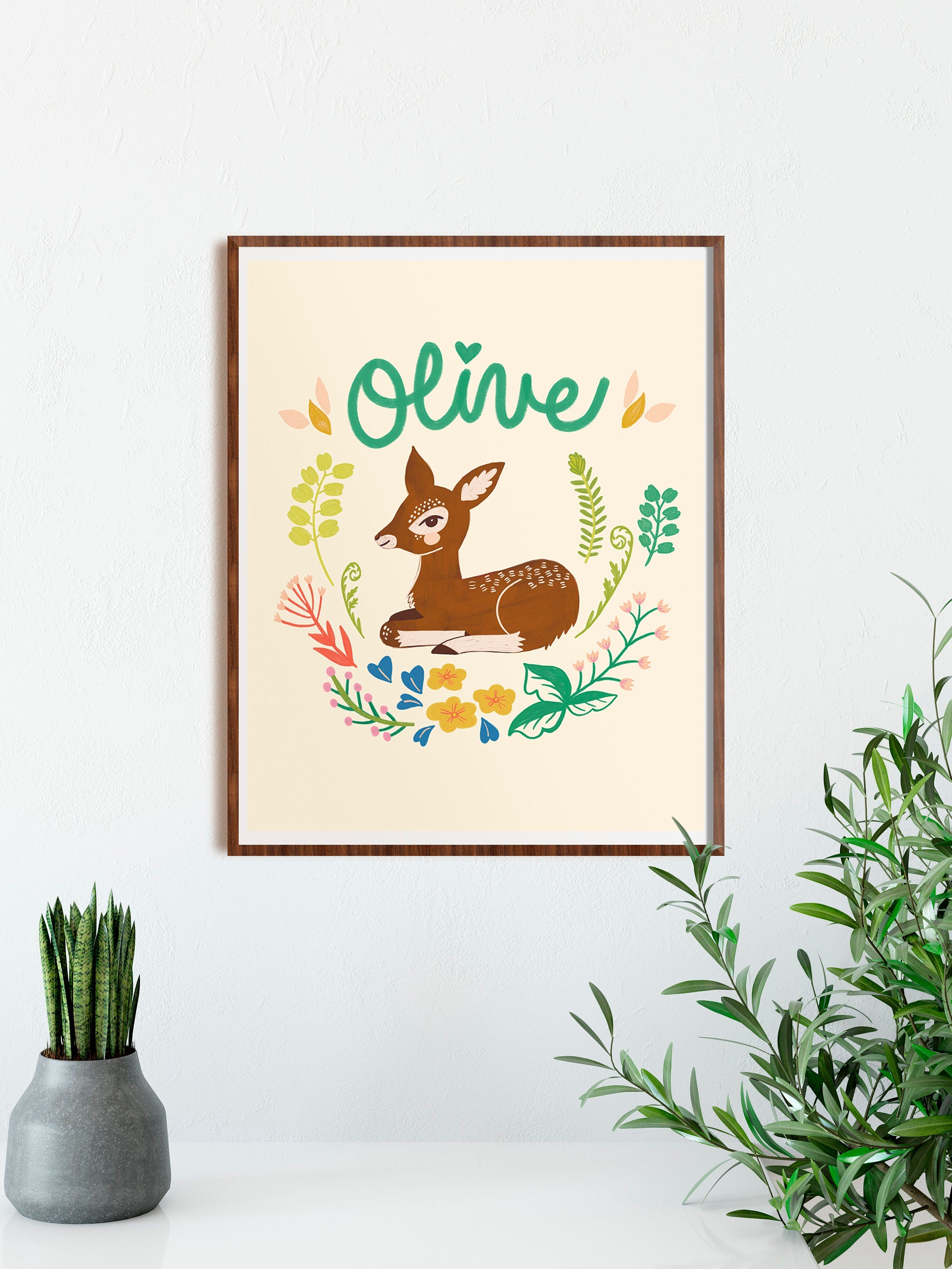 Little Deer - Personalized Art Print