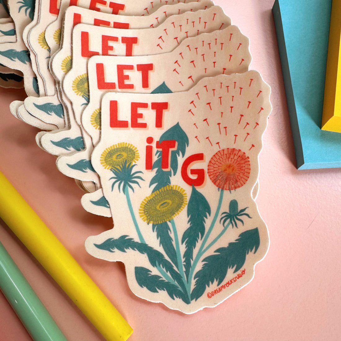 Let it Go Dandelion Vinyl Sticker