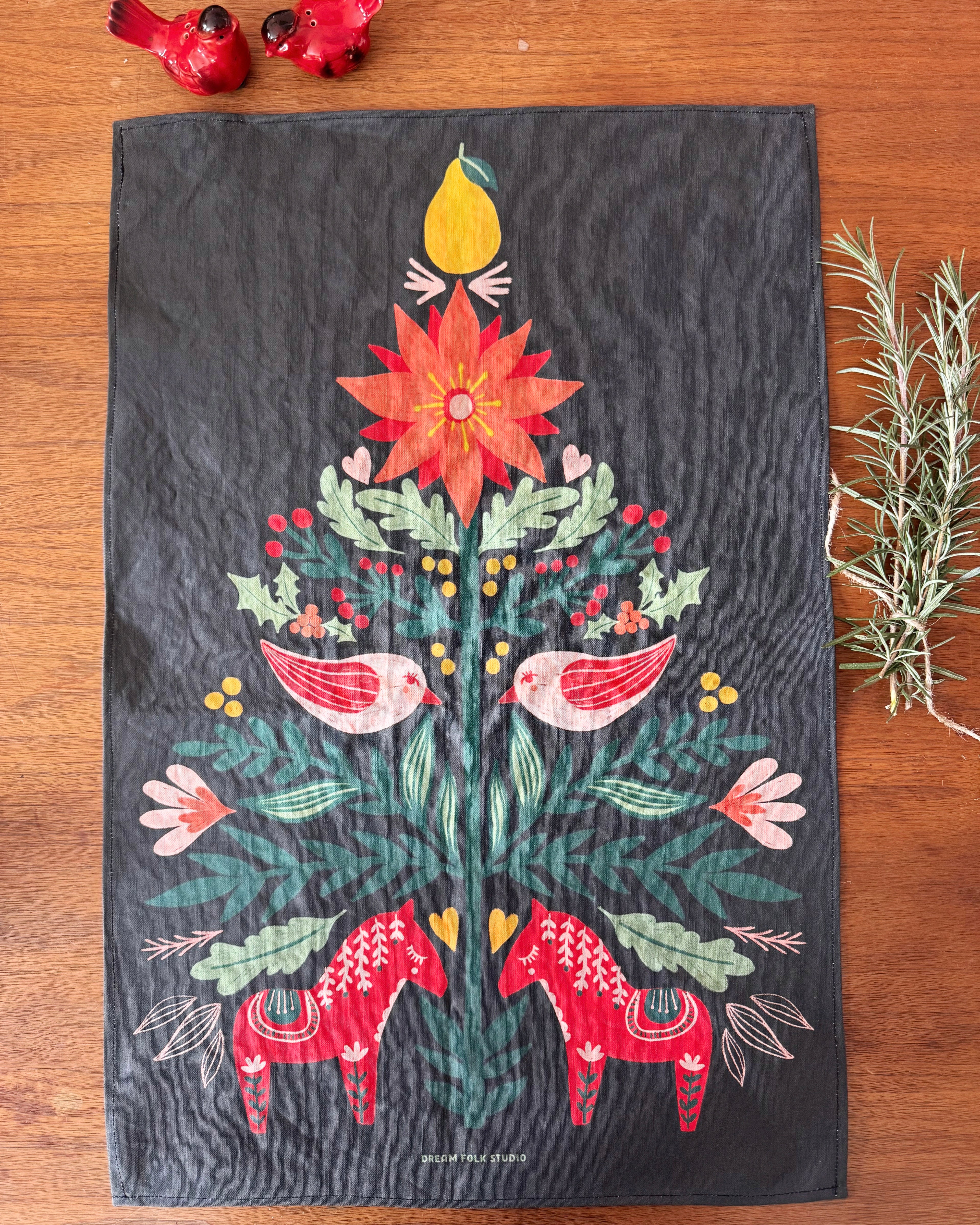 Scandinavian Christmas Tree Tea Towel