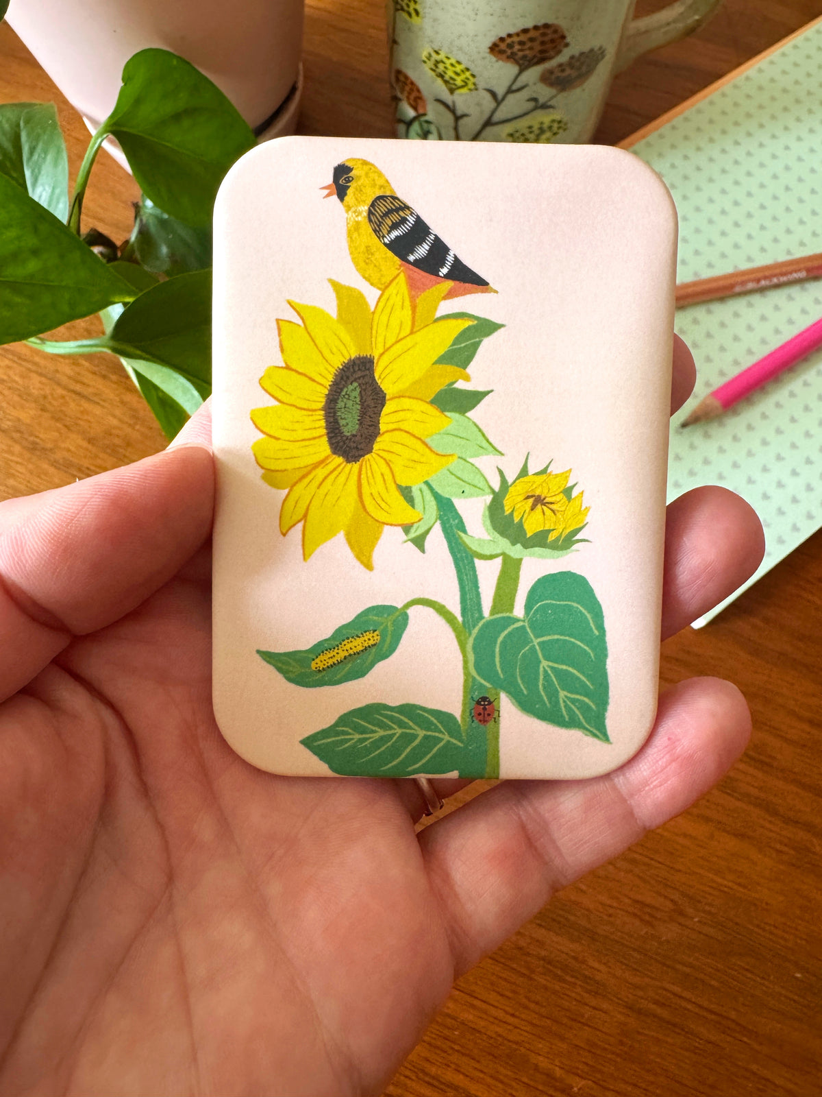 Goldfinch and Sunflower Garden Magnet