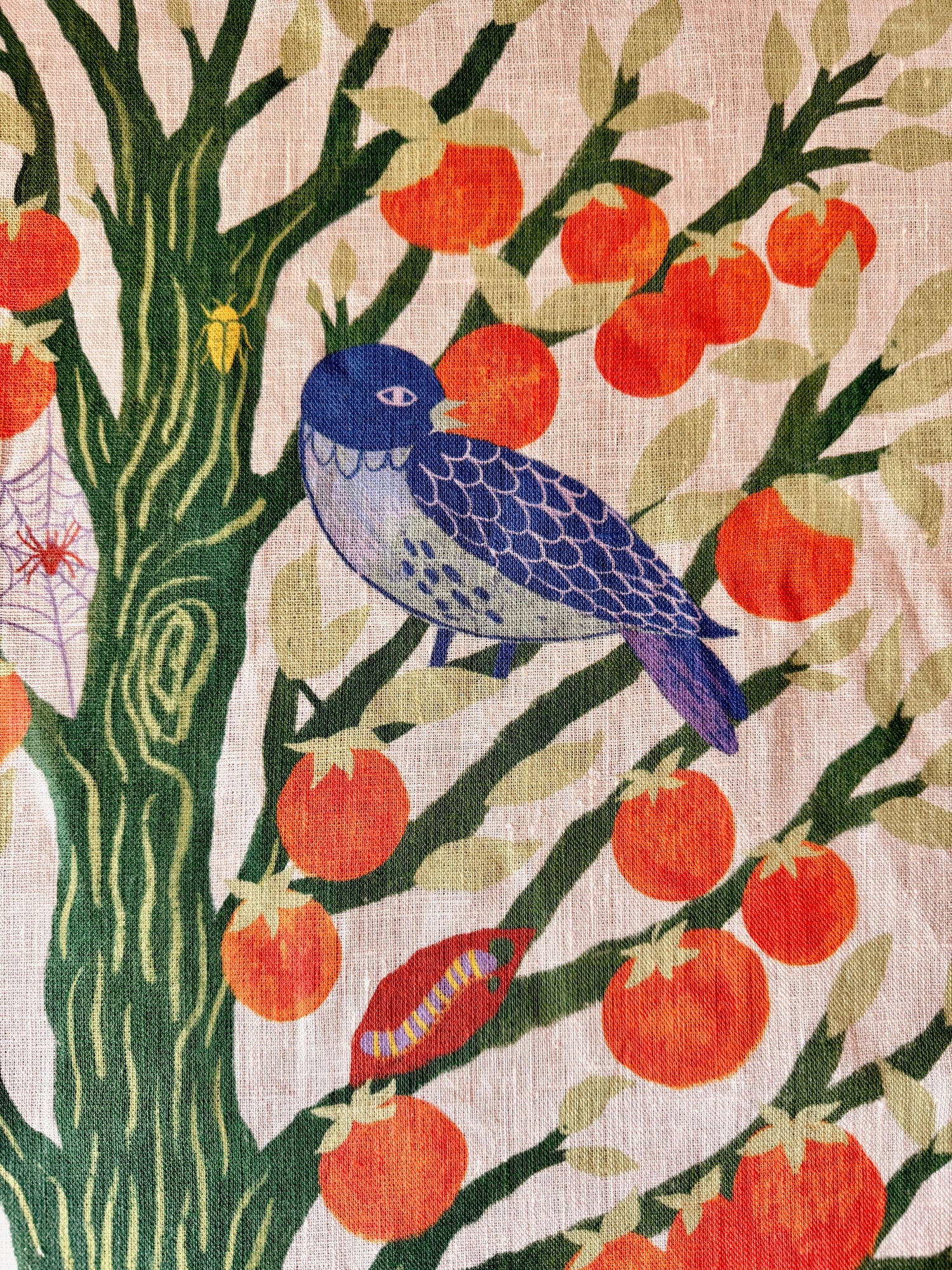 Persimmon Tree 100% Stone Washed European Linen Tea Towel